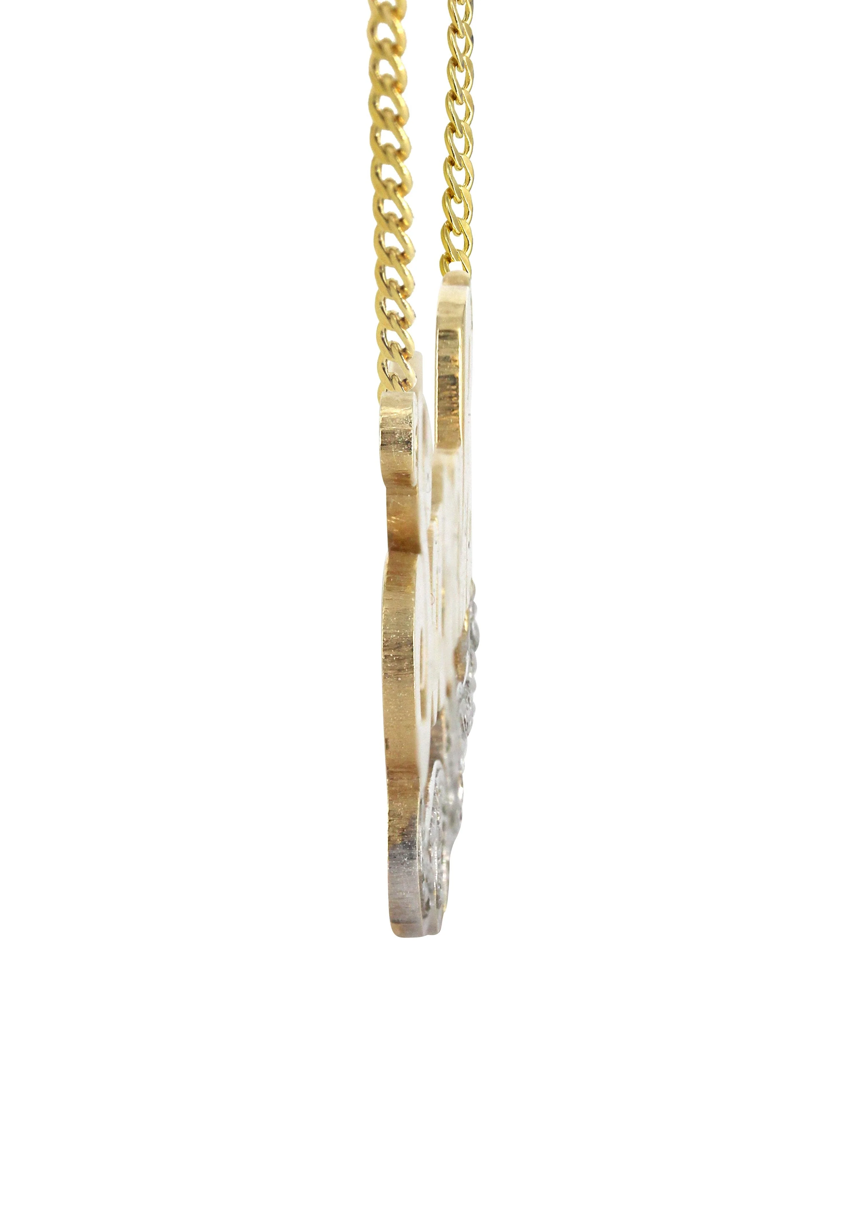 14K Gold Two Tone Name Plate Necklace | Style #77 - Image 3