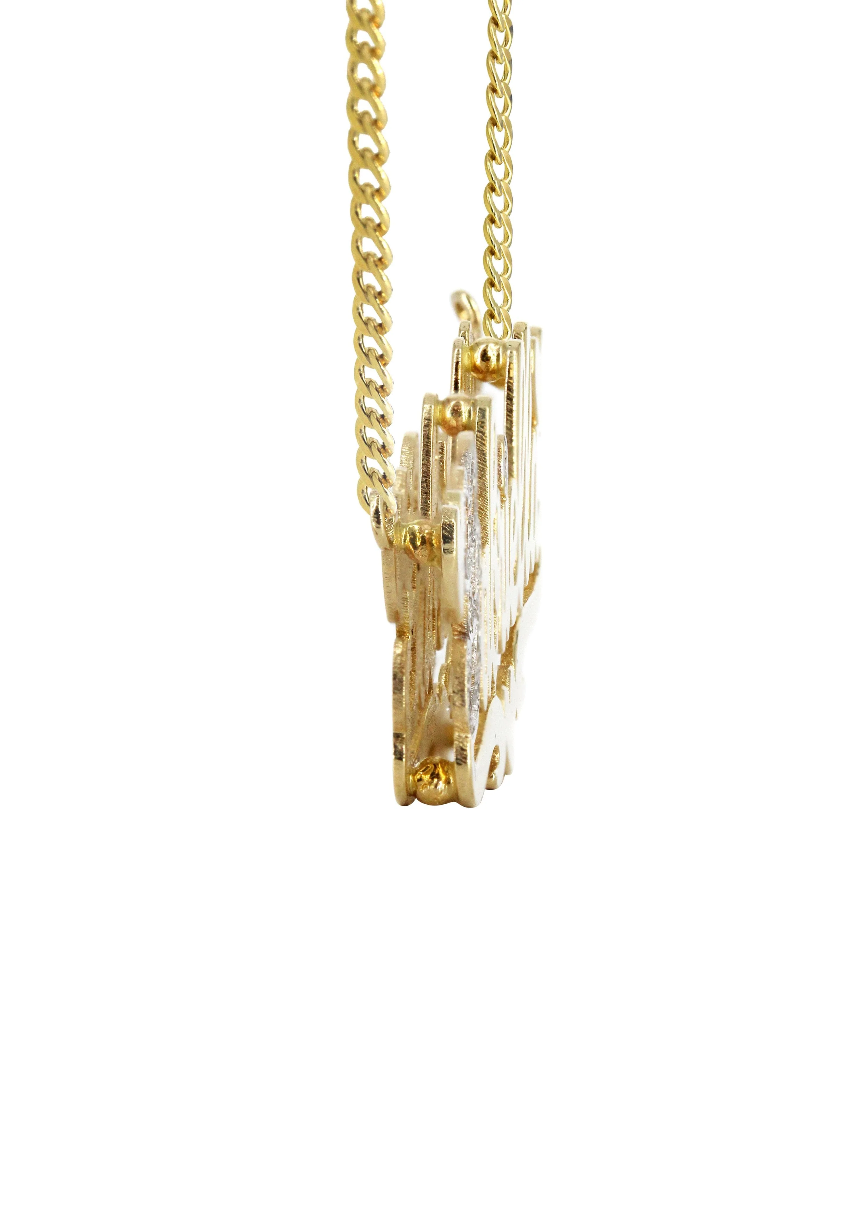 14K Gold Two Tone Name Plate Necklace | Style #17 - Image 3