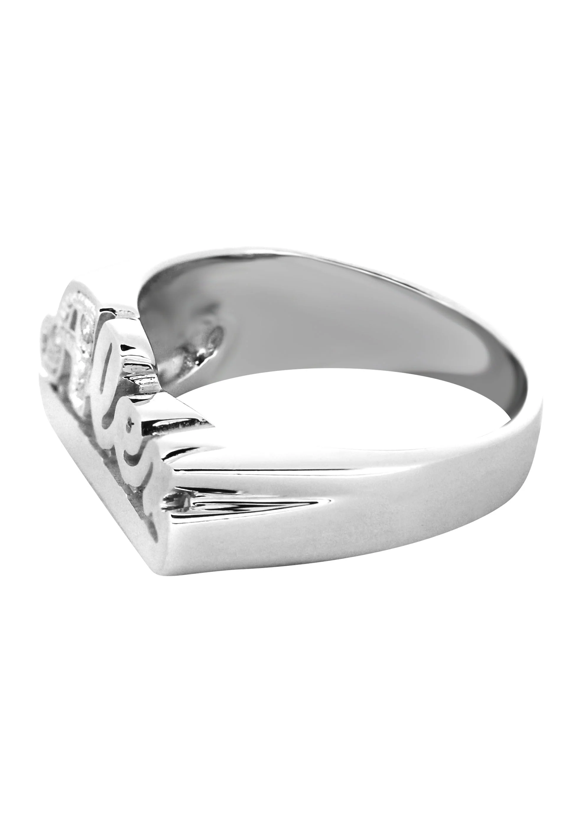 14K Diamond White Gold Name Ring | Appx. 3.6 Grams - Image 2