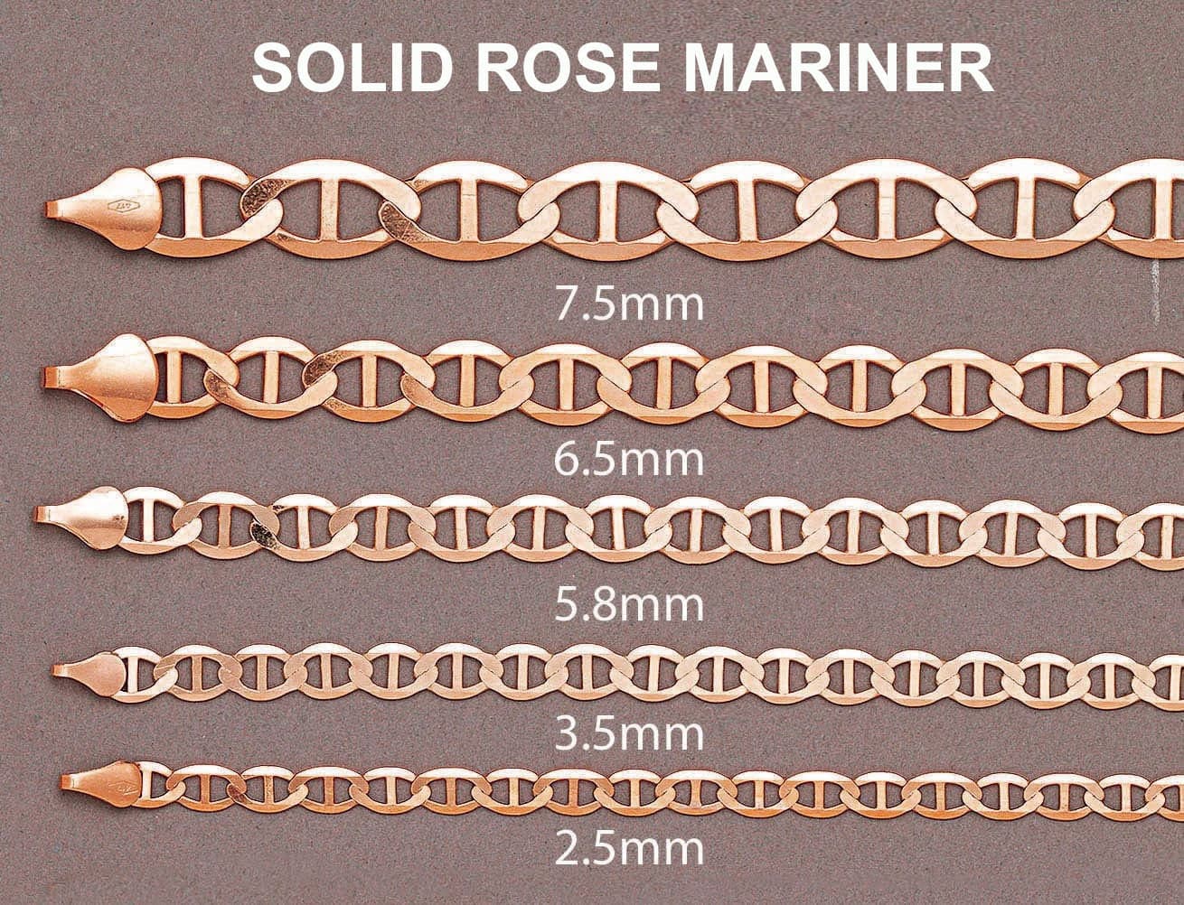 14K Rose Gold Bracelet Solid Mariner - Image 4