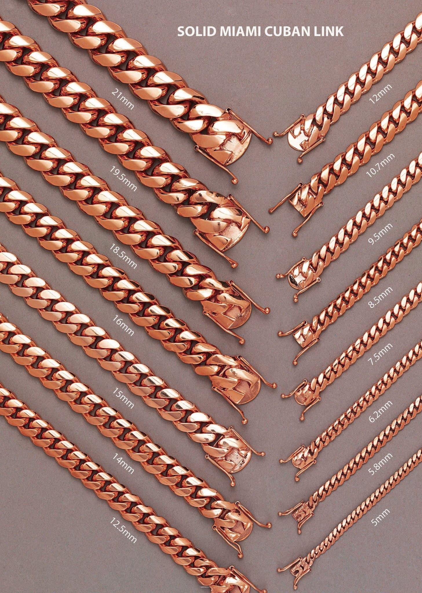 14K Rose Gold Bracelet Solid Miami Cuban Link - Image 4