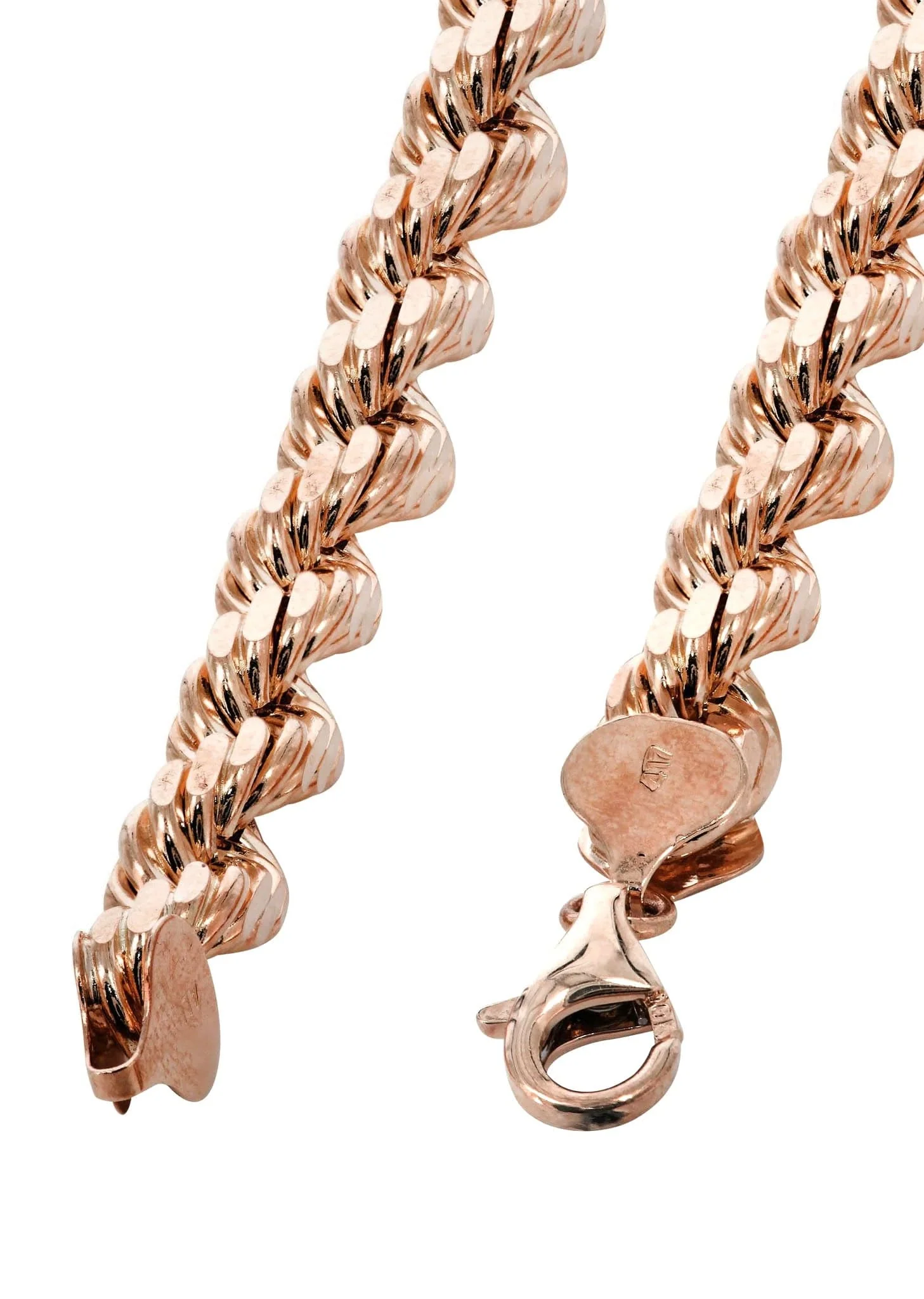 14K Rose Gold Bracelet Solid Rope - Image 2