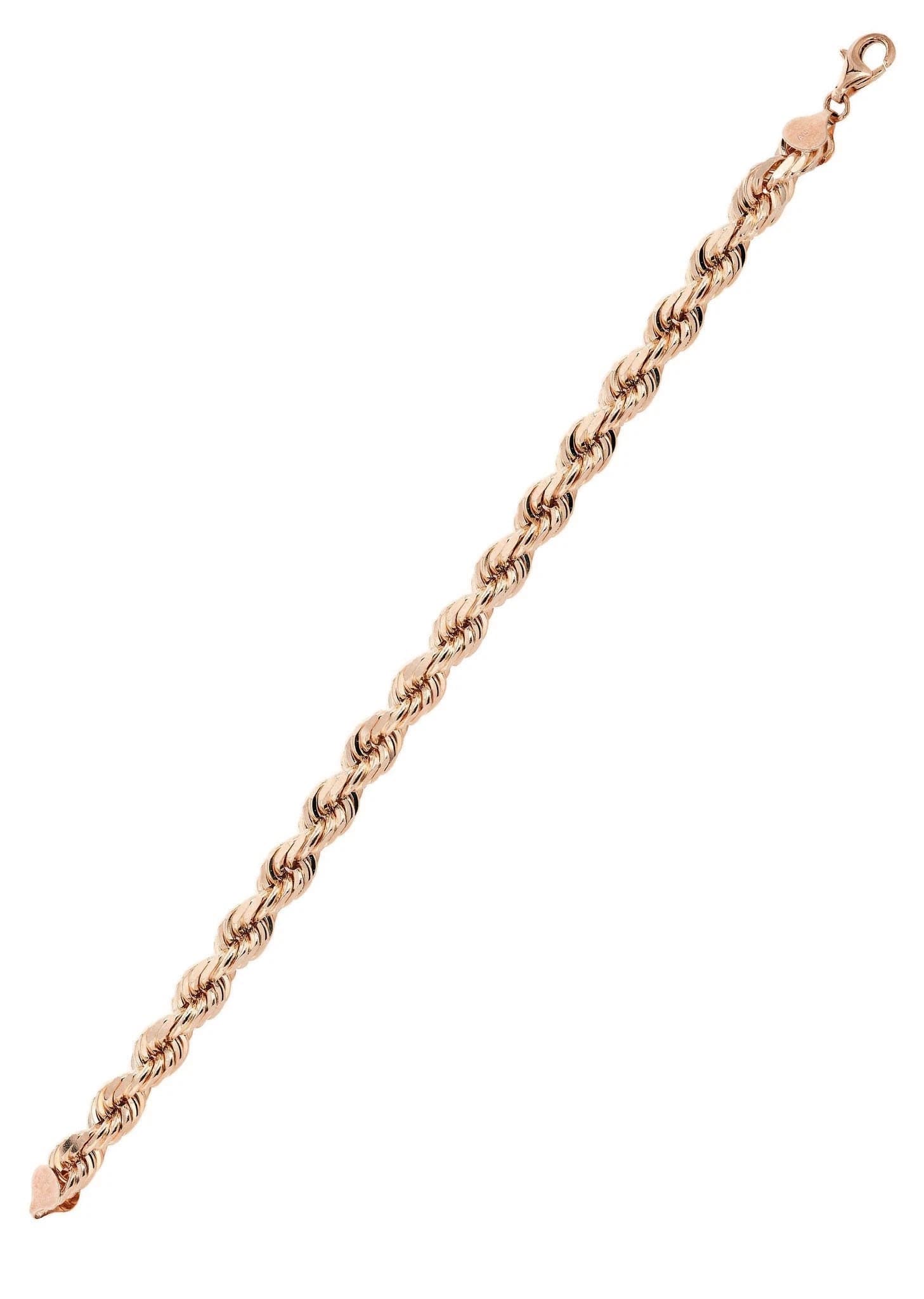 14K Rose Gold Bracelet Solid Rope - Image 3