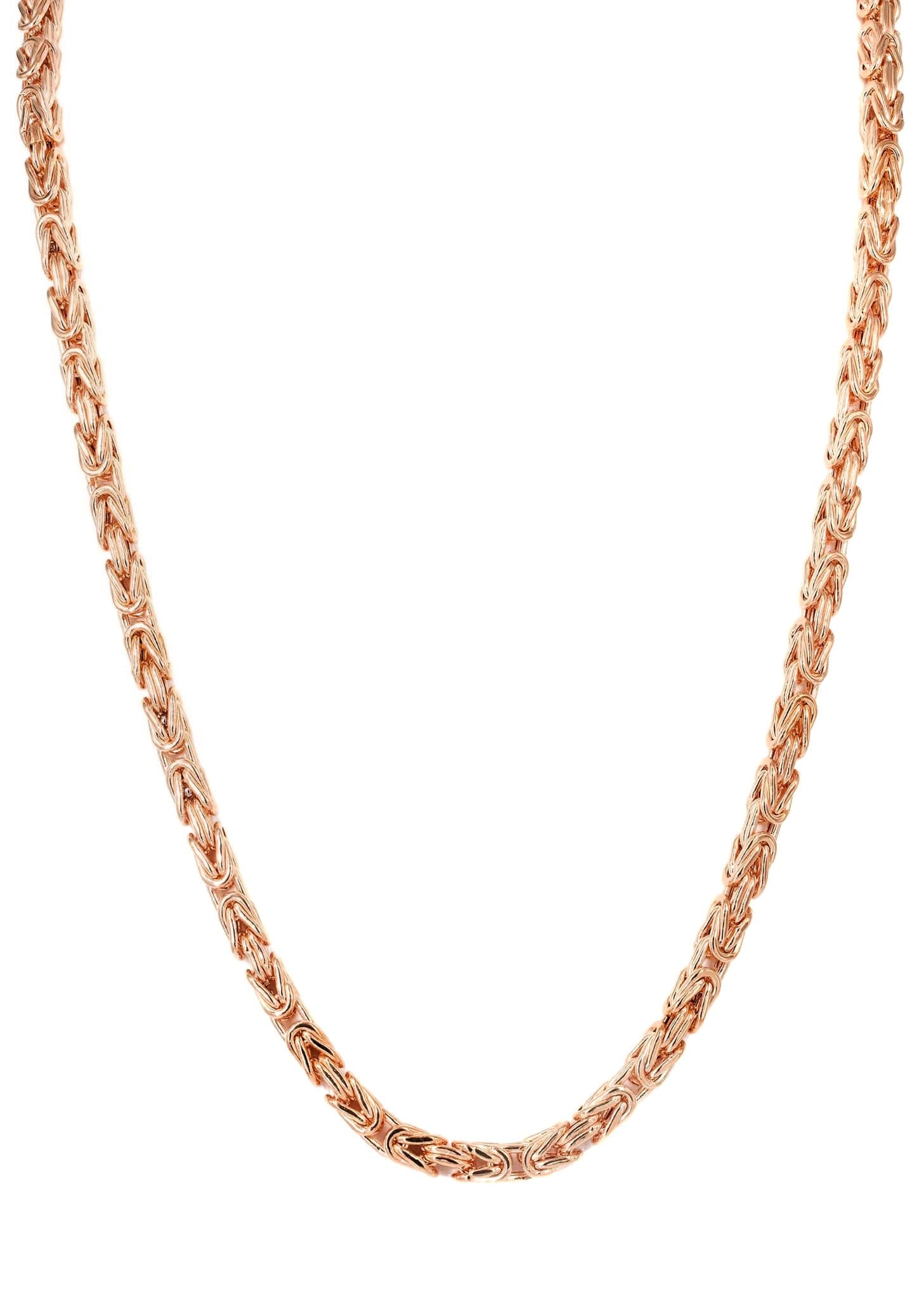 Semi Solid Byzantine Chain - 14K Rose Gold Chain - Image 3