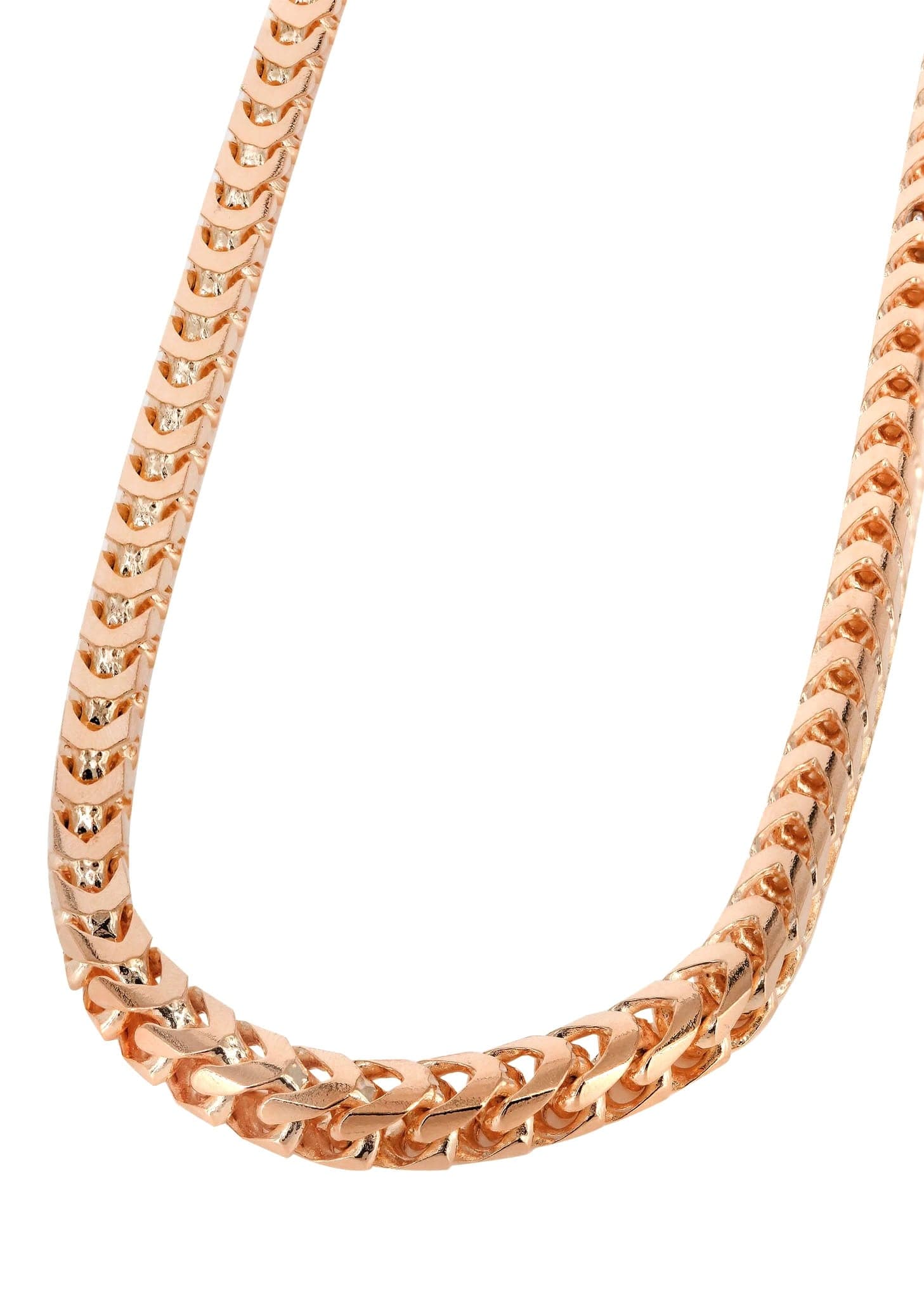 Mens Solid Franco Chain - 14K Rose Gold Chain