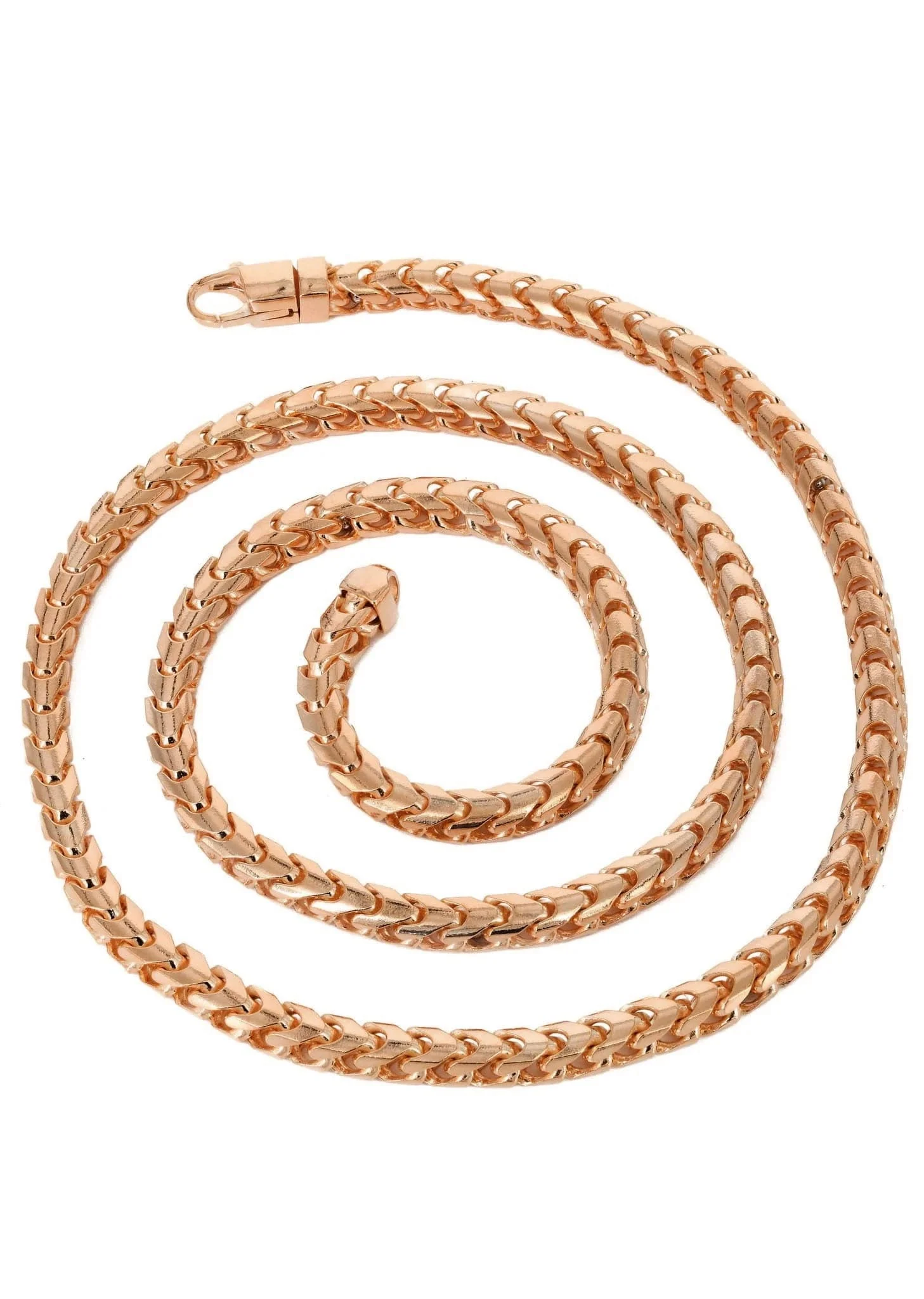 Mens Solid Franco Chain - 14K Rose Gold Chain - Image 2