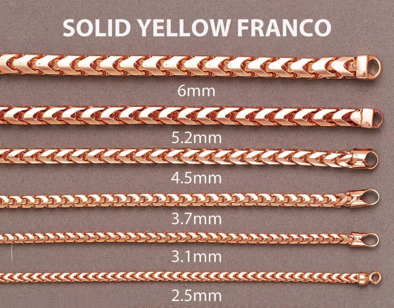 Mens Solid Franco Chain - 14K Rose Gold Chain - Image 5