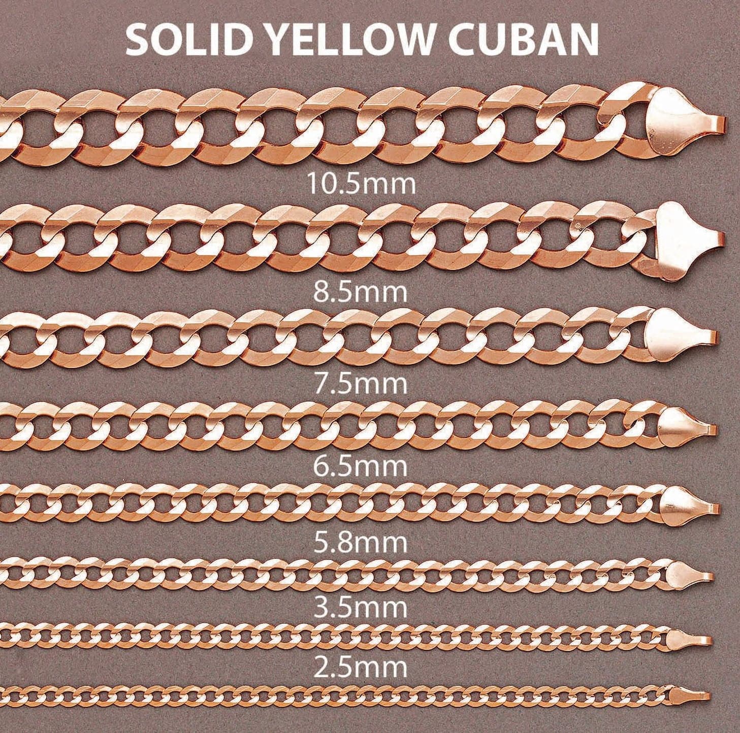 Solid Cuban Curb Link Chain - 14K Rose Gold - Image 5