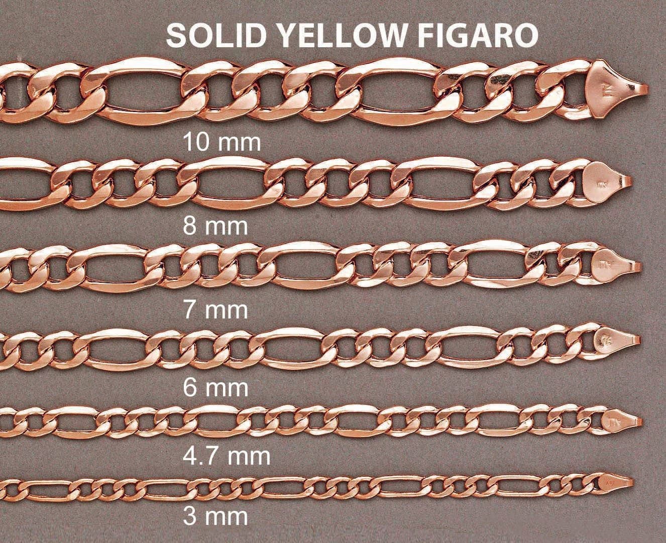 Solid Figaro Chain - 14K Rose Gold Chain - Image 5