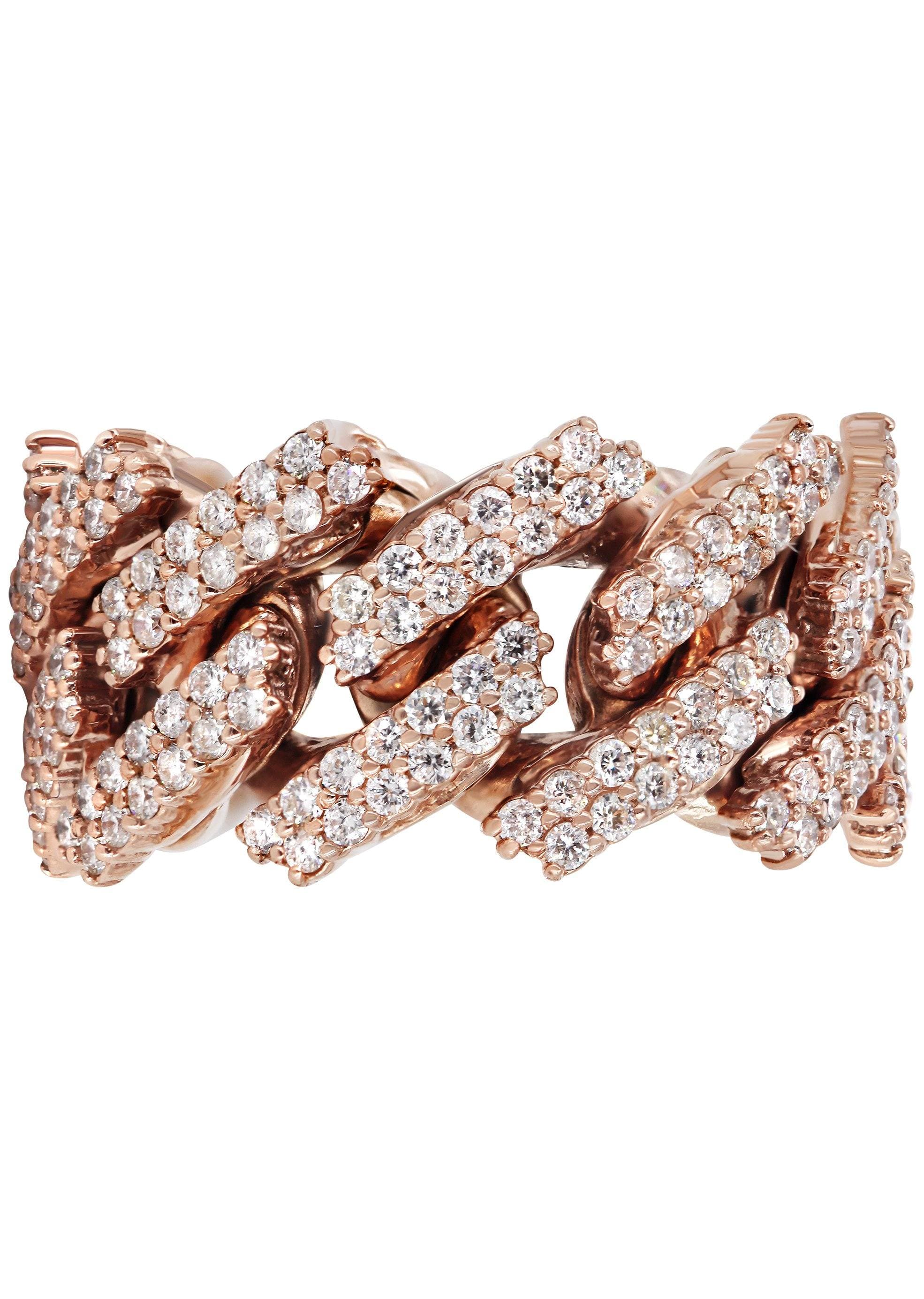 14K Rose Gold Diamond Cuban Link Ring | 4.00 Carats - Image 2