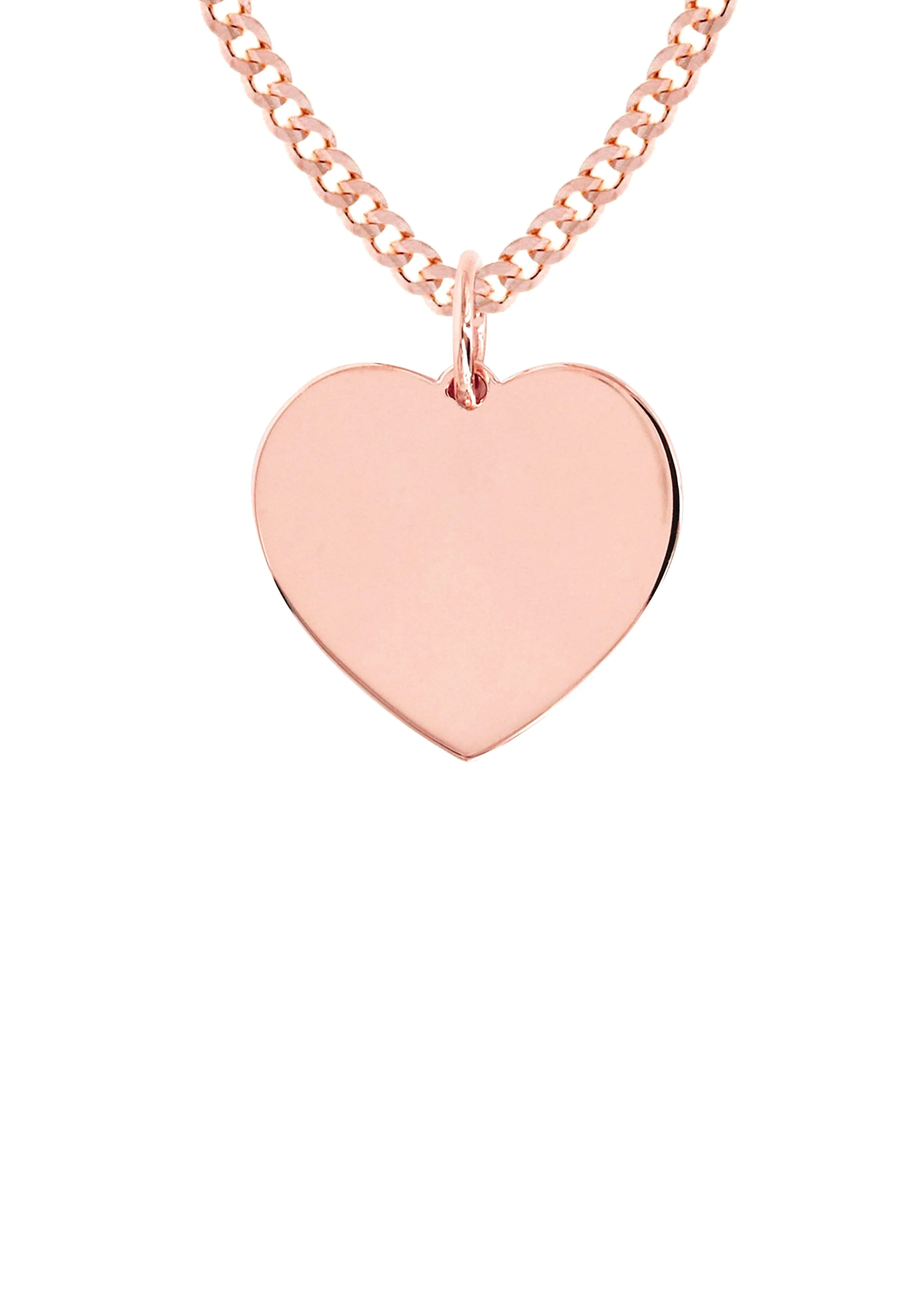 14K Rose Gold Diamond Initial Heart Pendant Necklace - Image 2