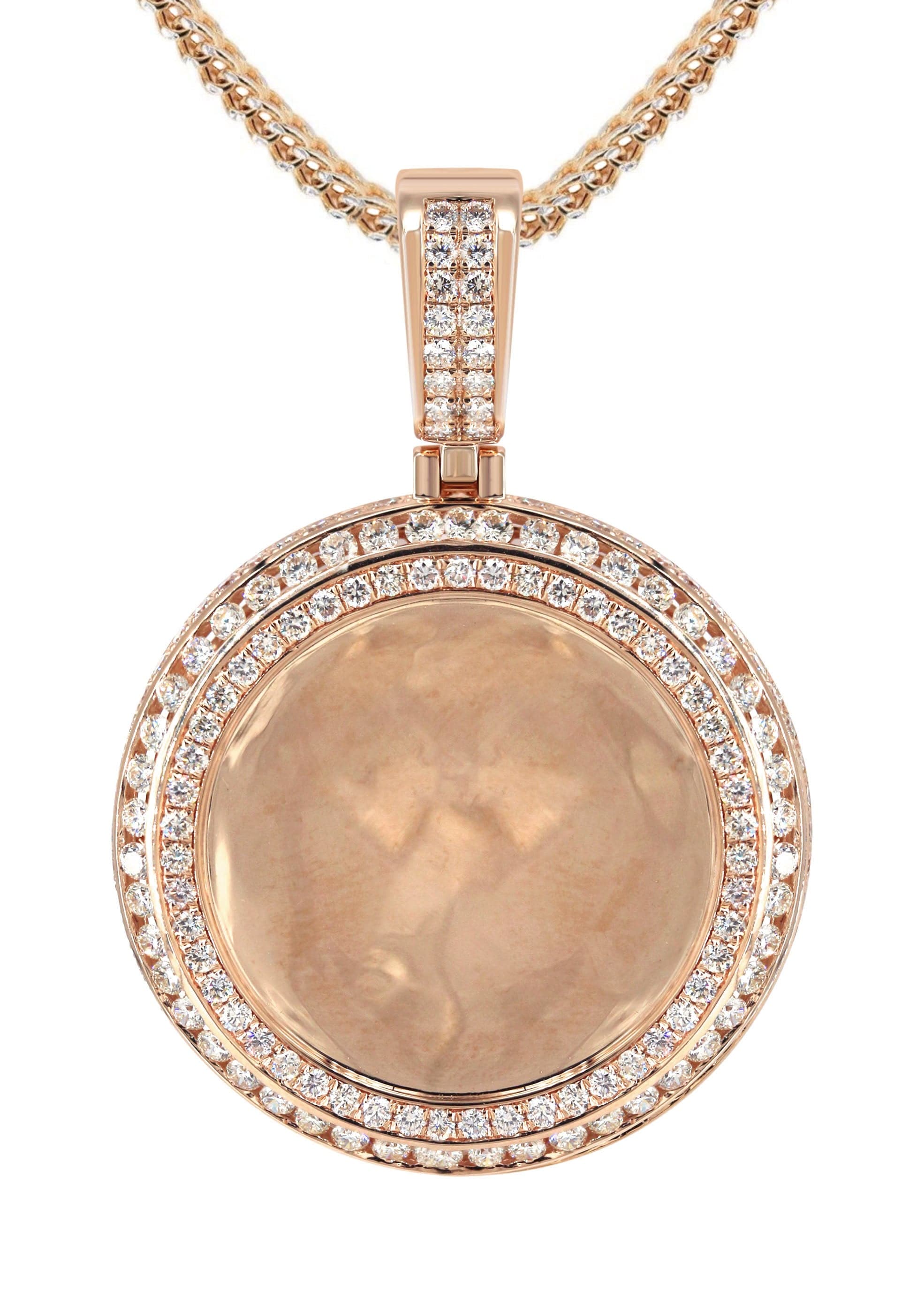 14K Rose Gold Diamond Round Picture Pendant Necklace | 4.25 Carats | Appx. 20.9 Grams - Image 2