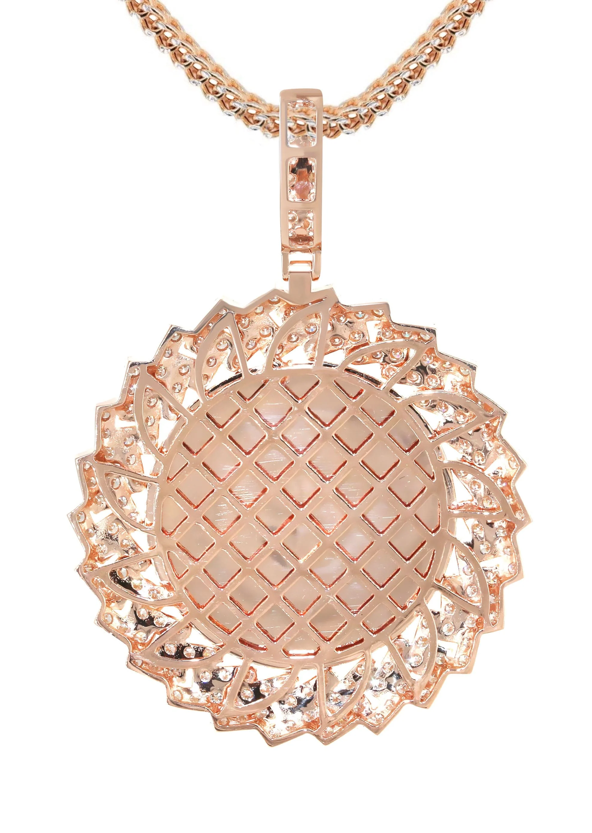 14K Rose Gold Diamond Round Picture Pendant Necklace | 3.85 Carats | Appx. 13 Grams - Image 3