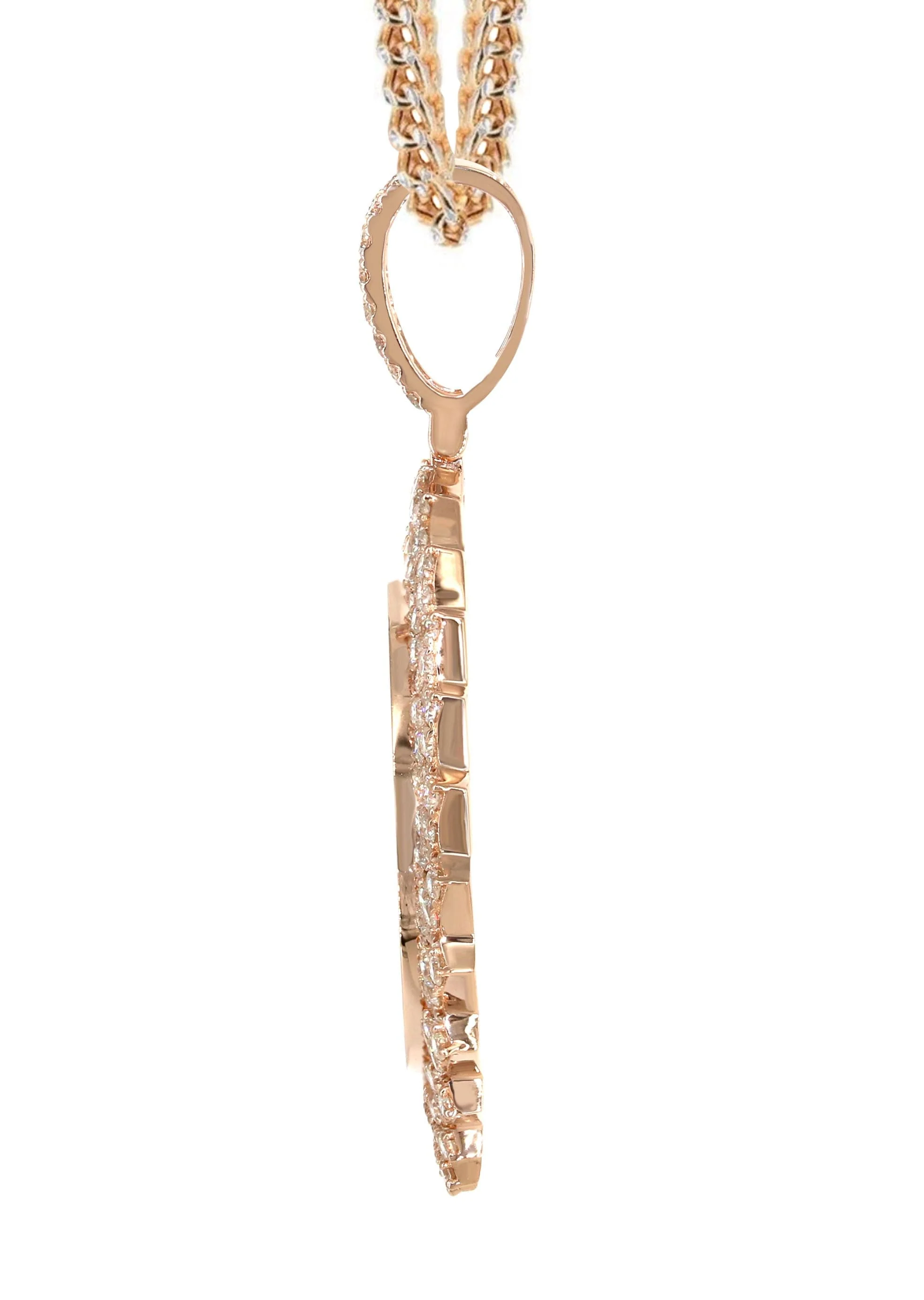 14K Rose Gold Diamond Round Picture Pendant Necklace | 3.85 Carats | Appx. 13 Grams - Image 4