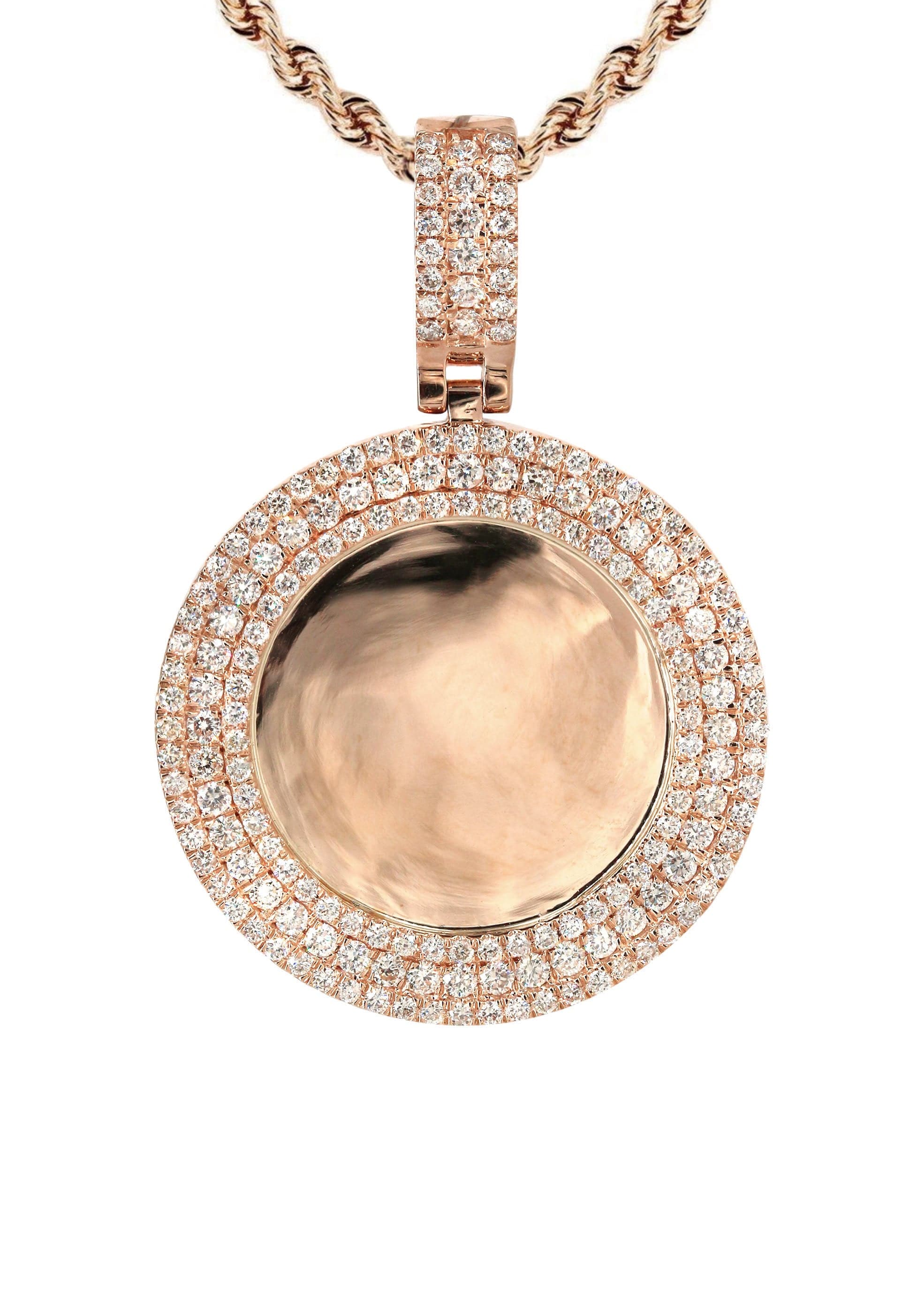 14K Rose Gold Diamond Round Picture Pendant Necklace | 2.75 Carats | Appx. 22.9 Grams - Image 2