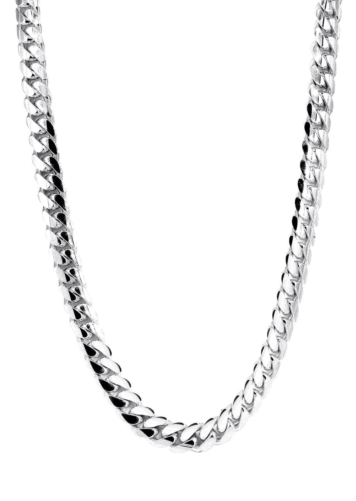 Solid Miami Cuban Link Chain 14K White Gold - Image 3