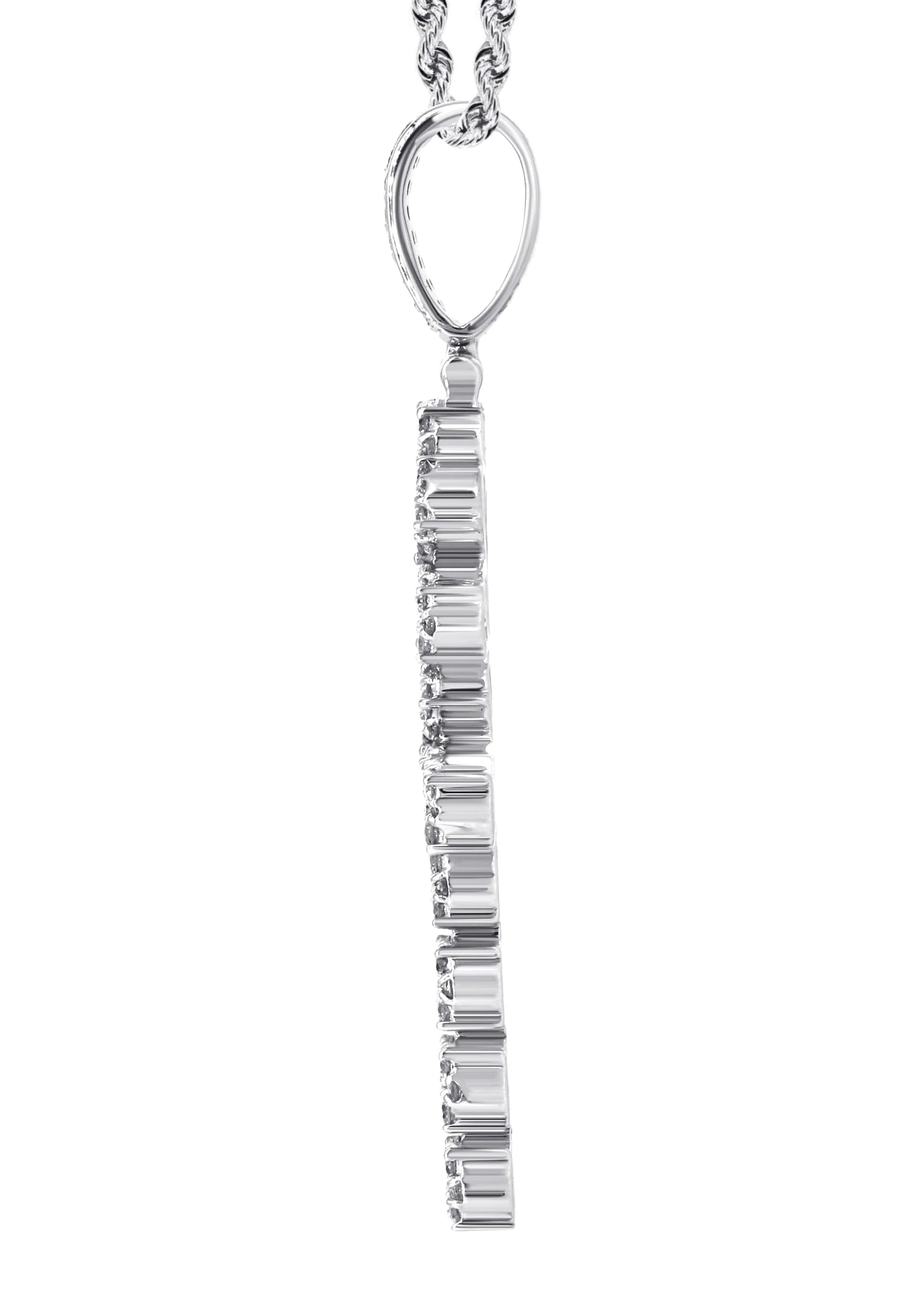 14K White Gold Diamond Ankh Necklace | 1.75 Carats - Image 4