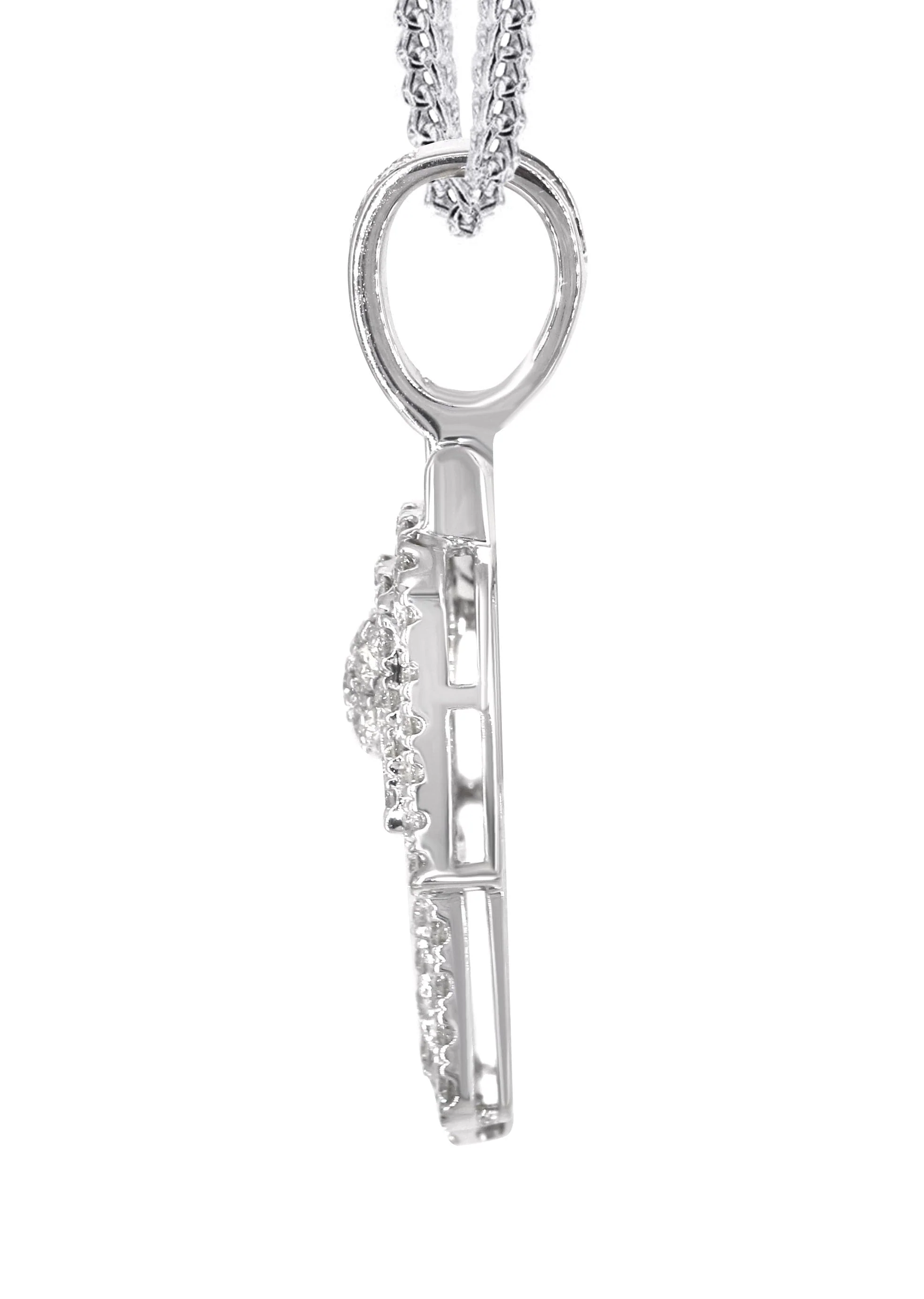 14K White Gold Diamond Hamsa Necklace | 1.25 Carats - Image 4
