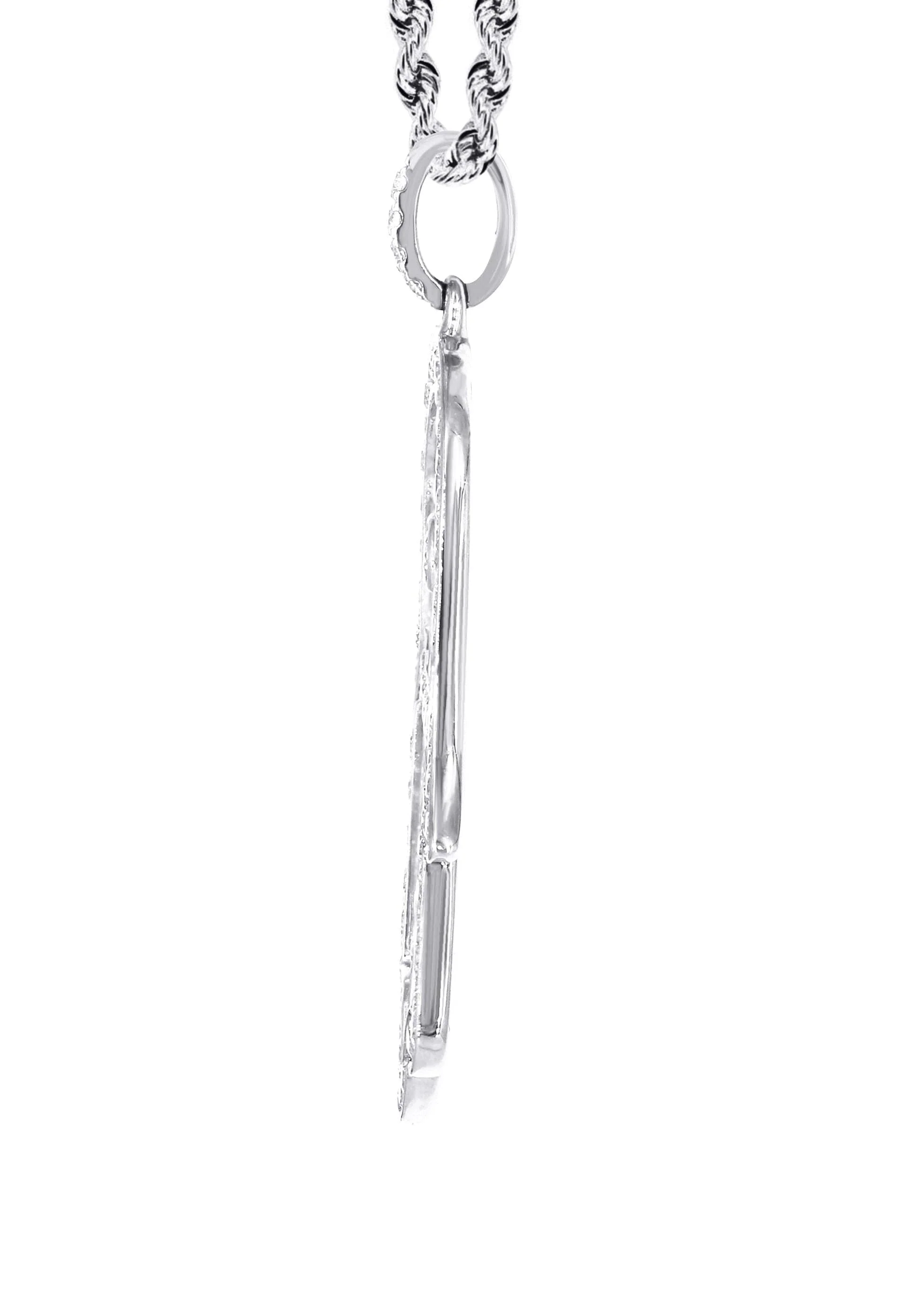 14K White Gold Diamond Hamsa Necklace | 2.02 Carats - Image 4