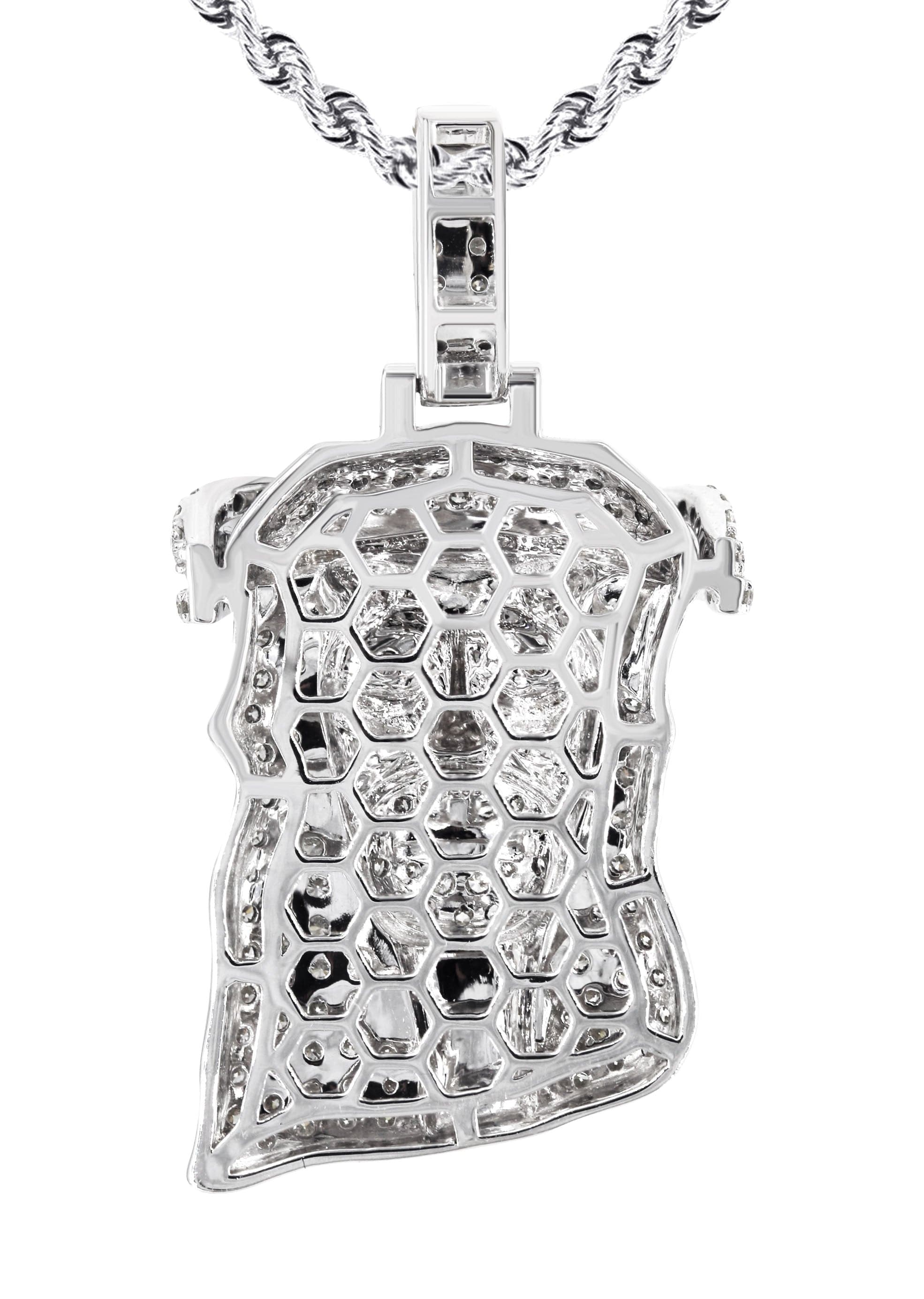 14K White Gold Diamond Jesus Head Necklace | 2.85 Carats - Image 3