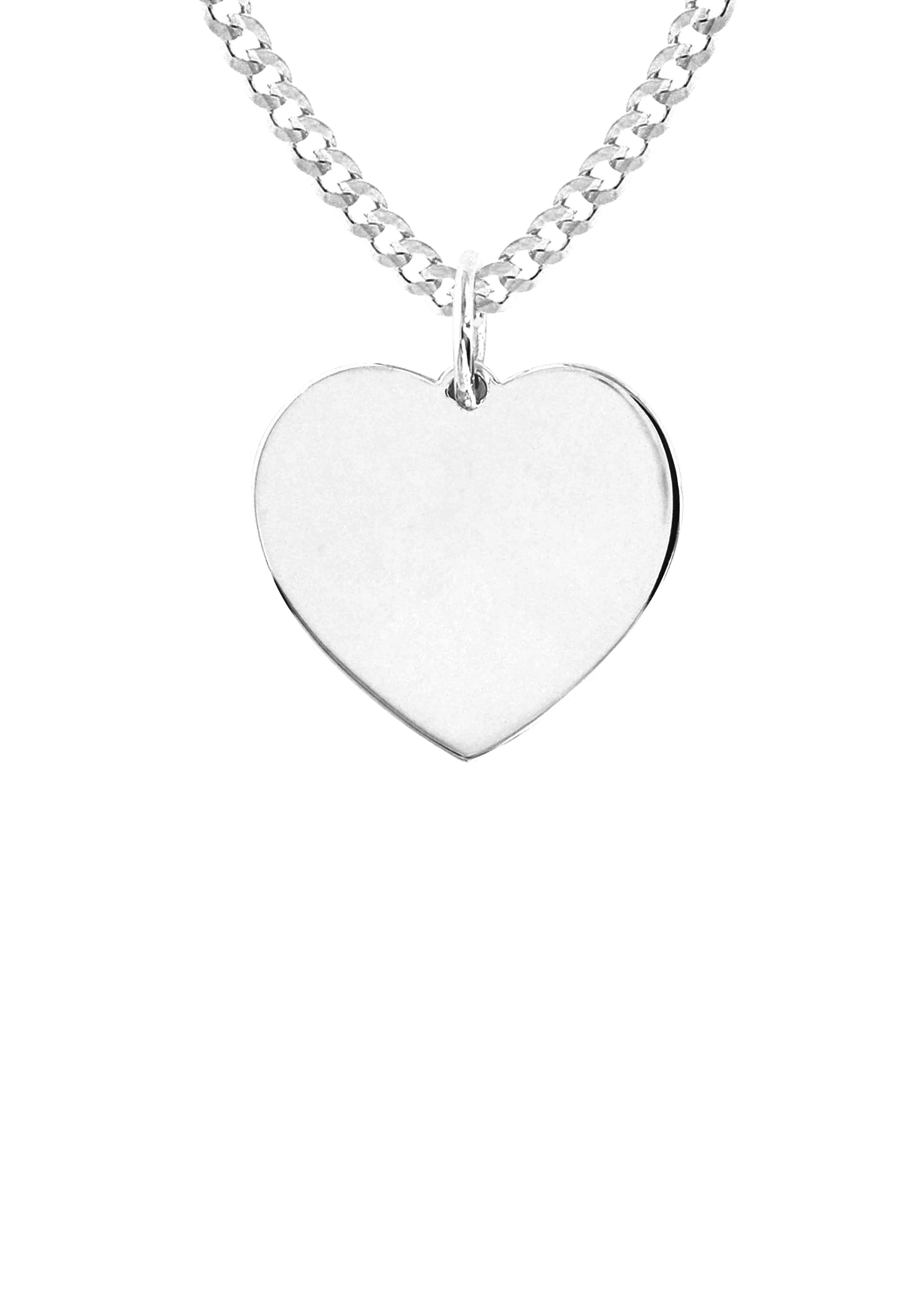 14K White Gold Diamond  Initial Heart Pendant Necklace - Image 2