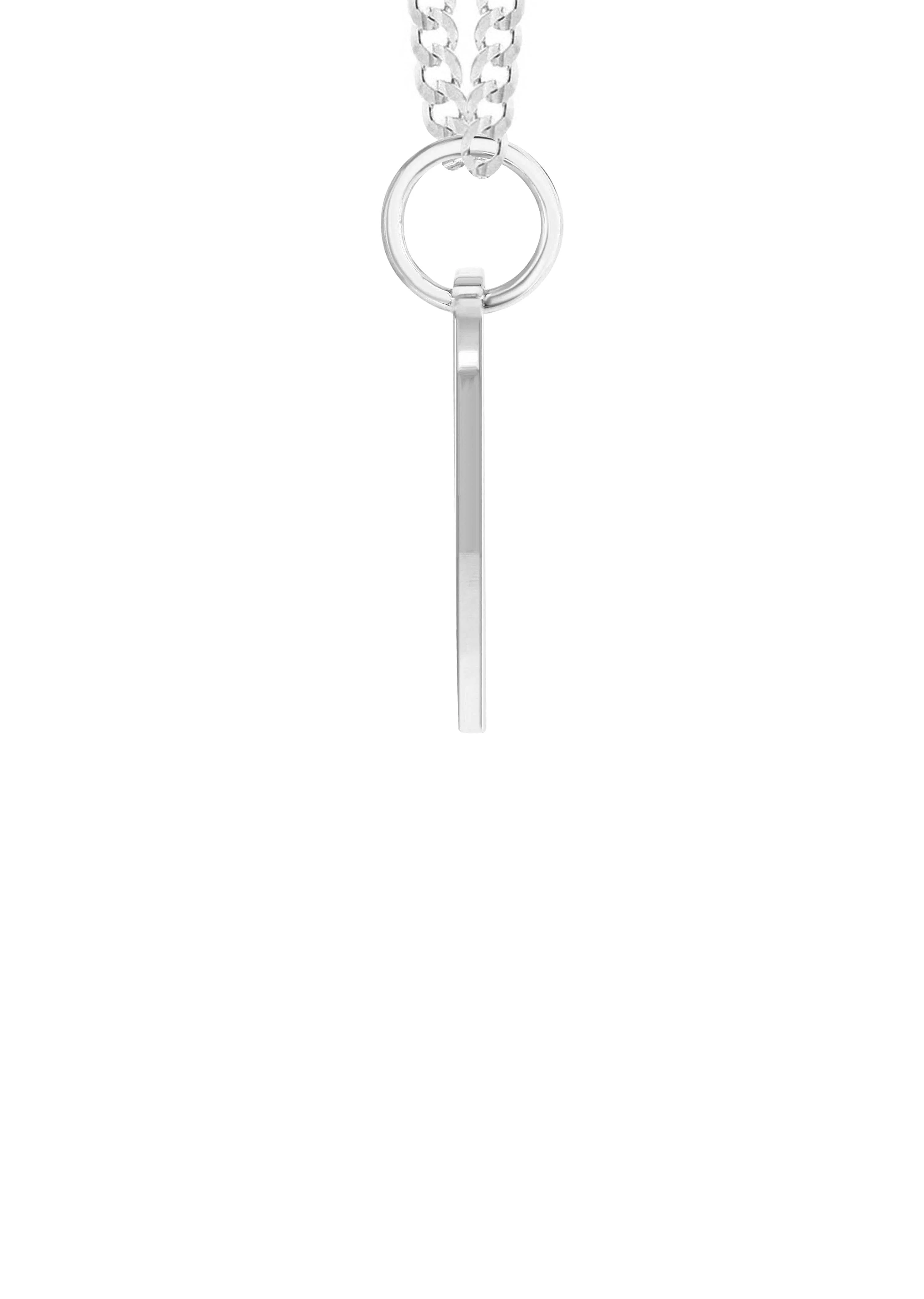 14K White Gold Diamond  Initial Heart Pendant Necklace - Image 3