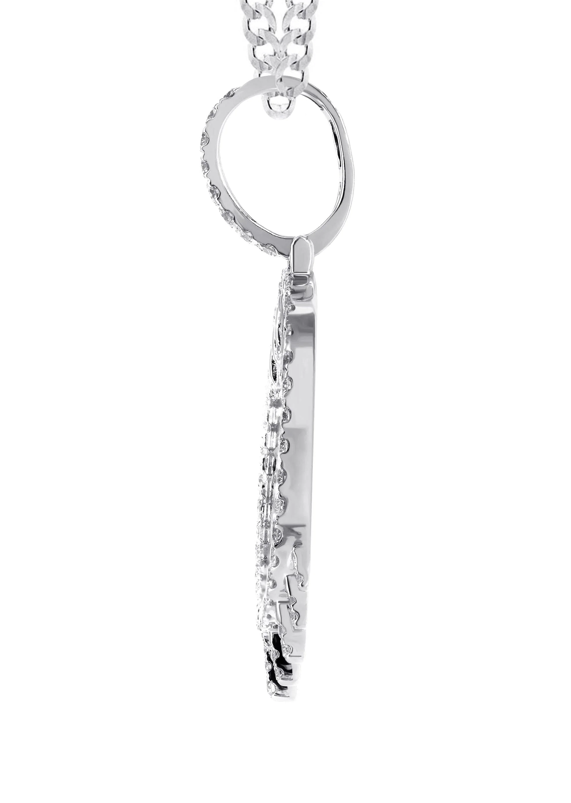 14K White Gold Diamond Round Drip Picture Pendant Necklace | 2.5 Carats | Appx. 21.9 Grams - Image 4