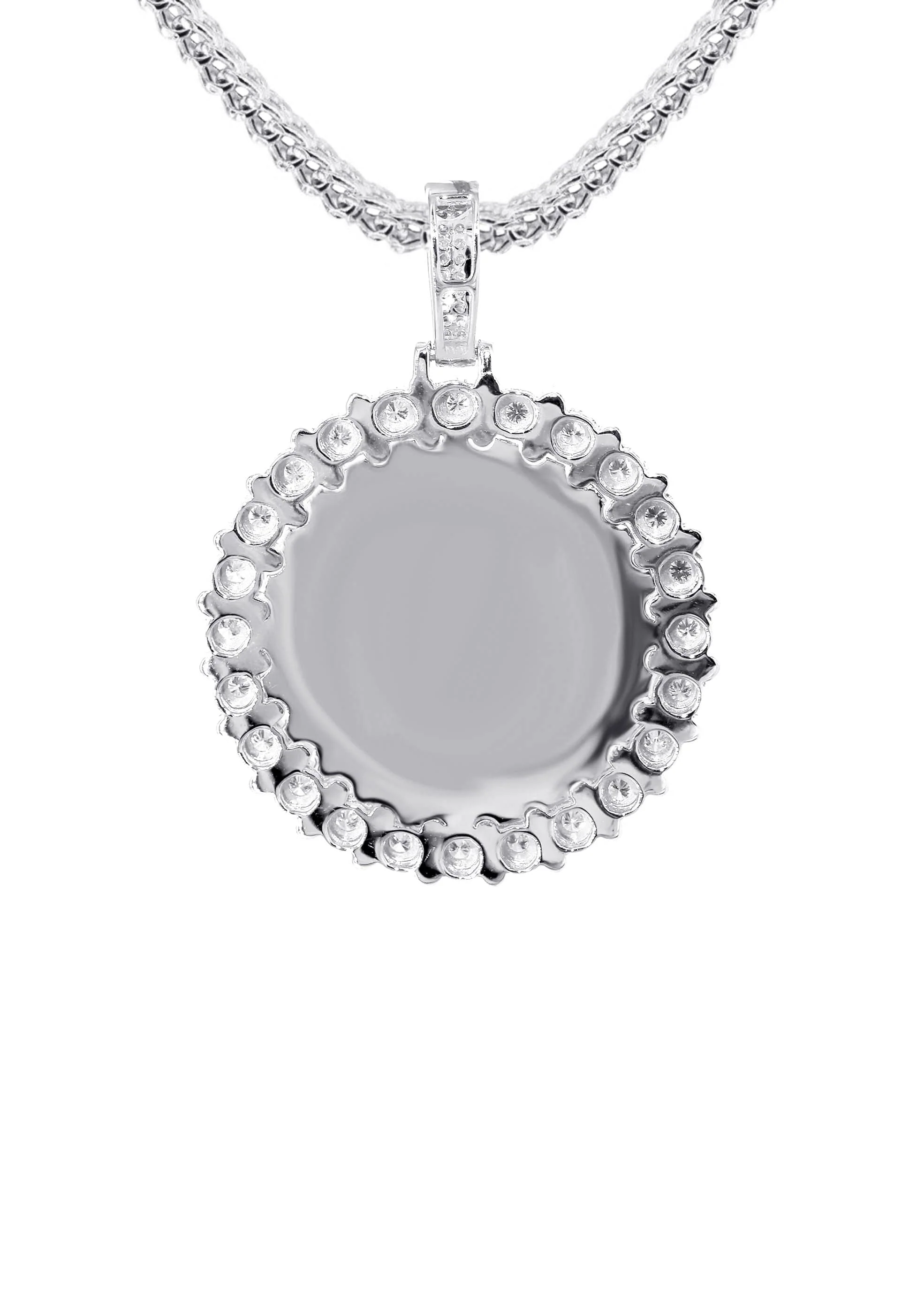 14K White Gold Diamond Round Picture Pendant Necklace | 0.63 Carats | Appx. 16 Grams - Image 3