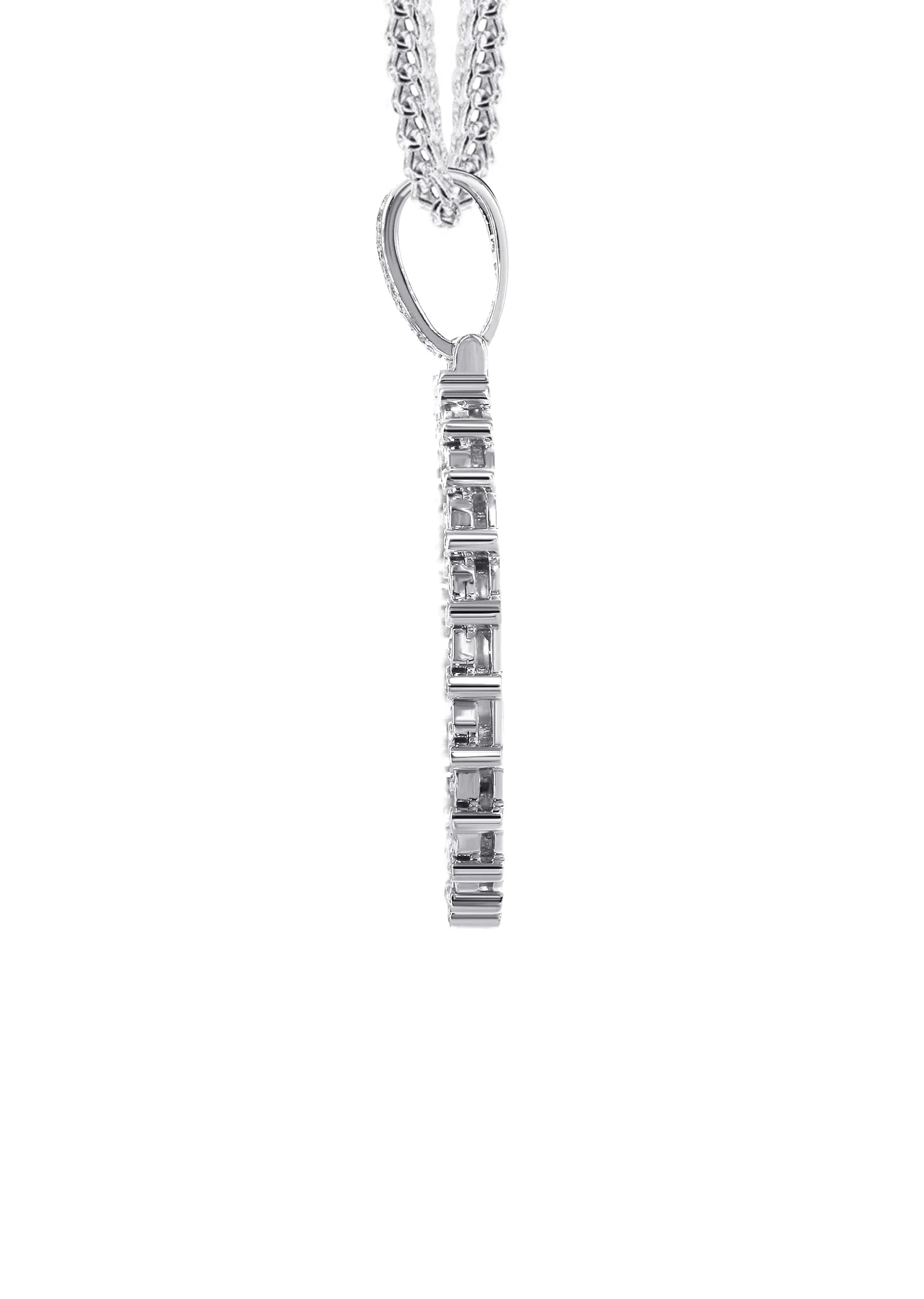 14K White Gold Diamond Round Picture Pendant Necklace | 0.63 Carats | Appx. 16 Grams - Image 4