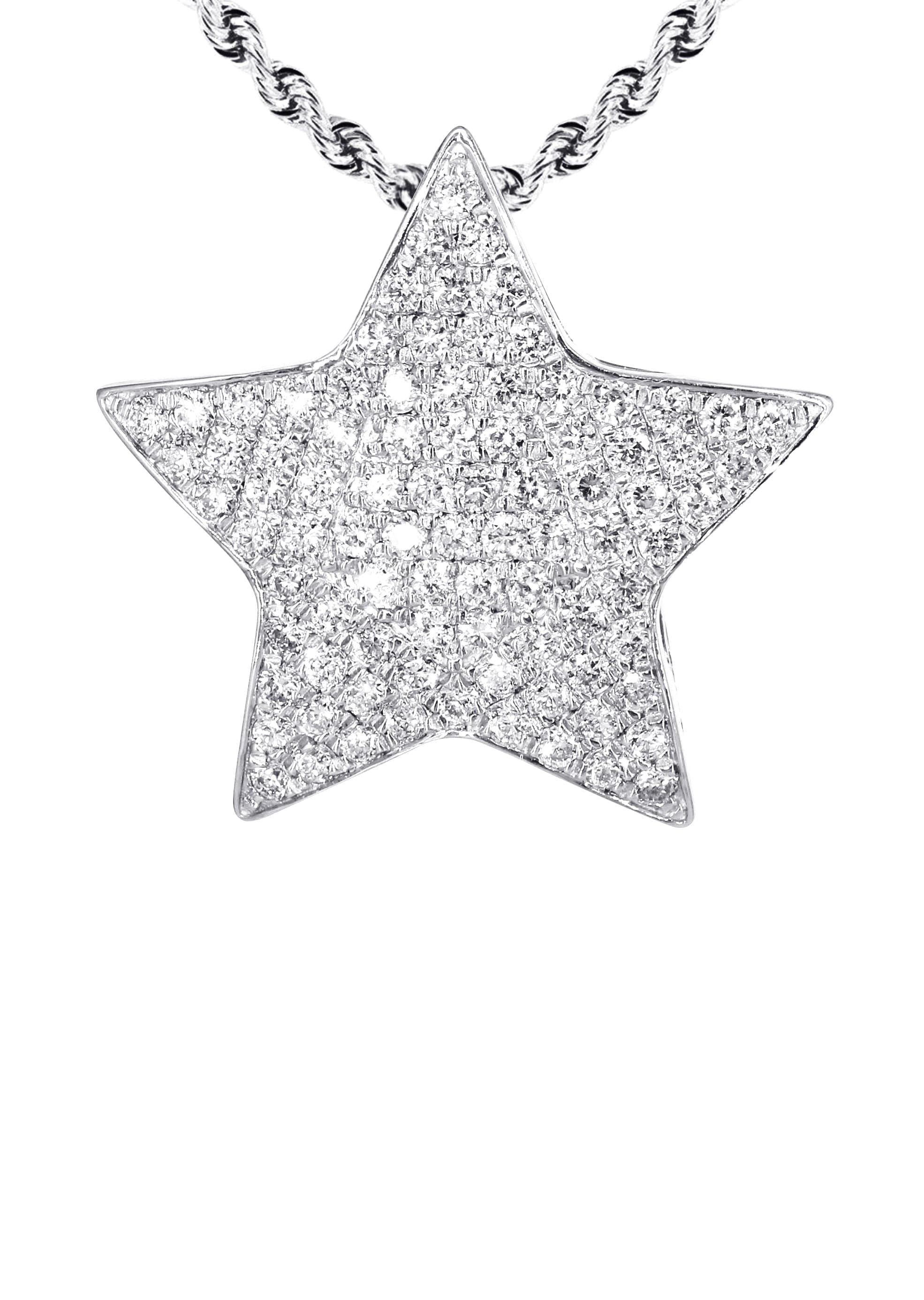 14K White Gold Diamond Star Necklace | 1.65 Carats - Image 2