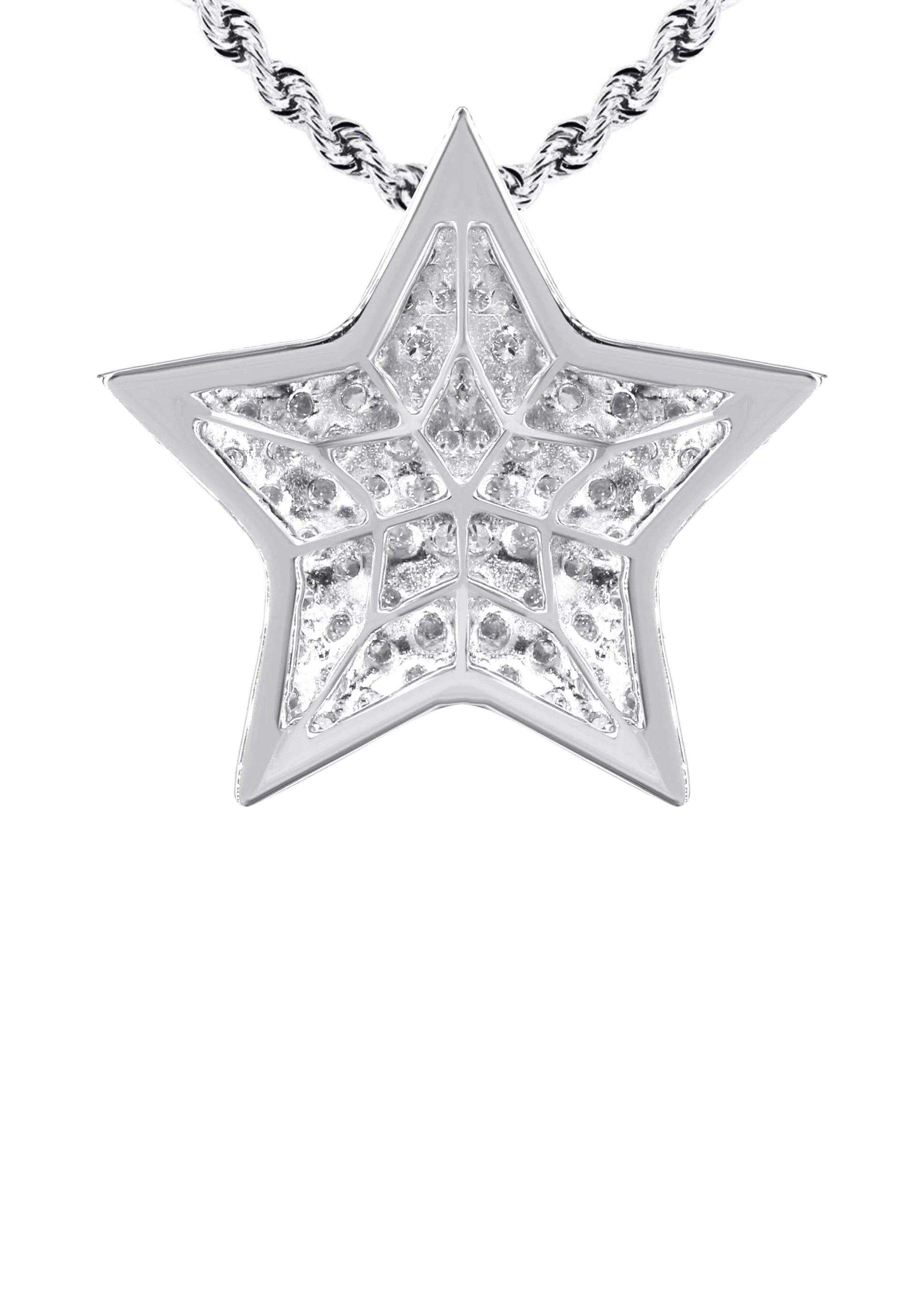 14K White Gold Diamond Star Necklace | 1.65 Carats - Image 3
