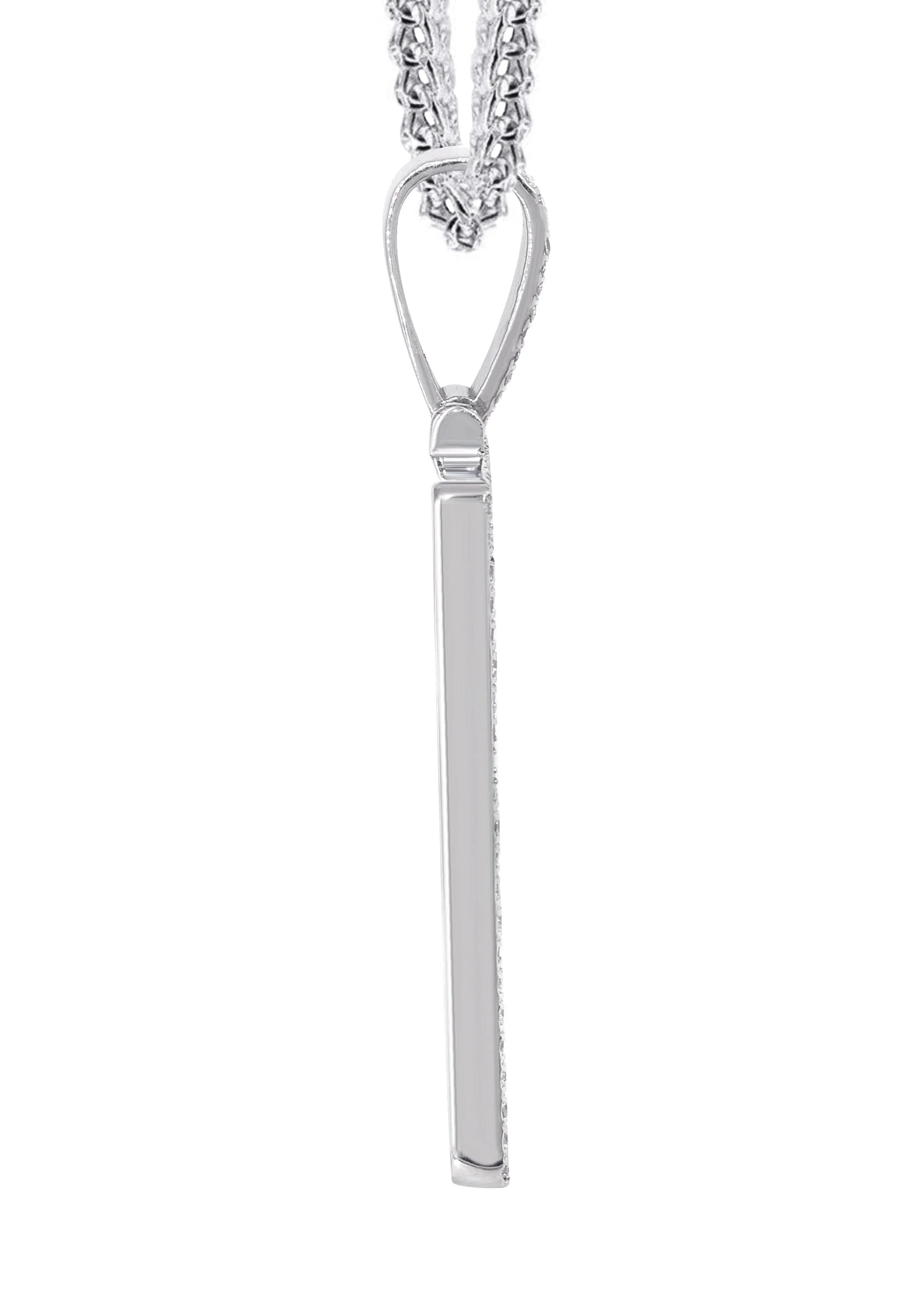 14K White Gold Dog Tag Diamond Necklace | 10.8 Carats - Image 4