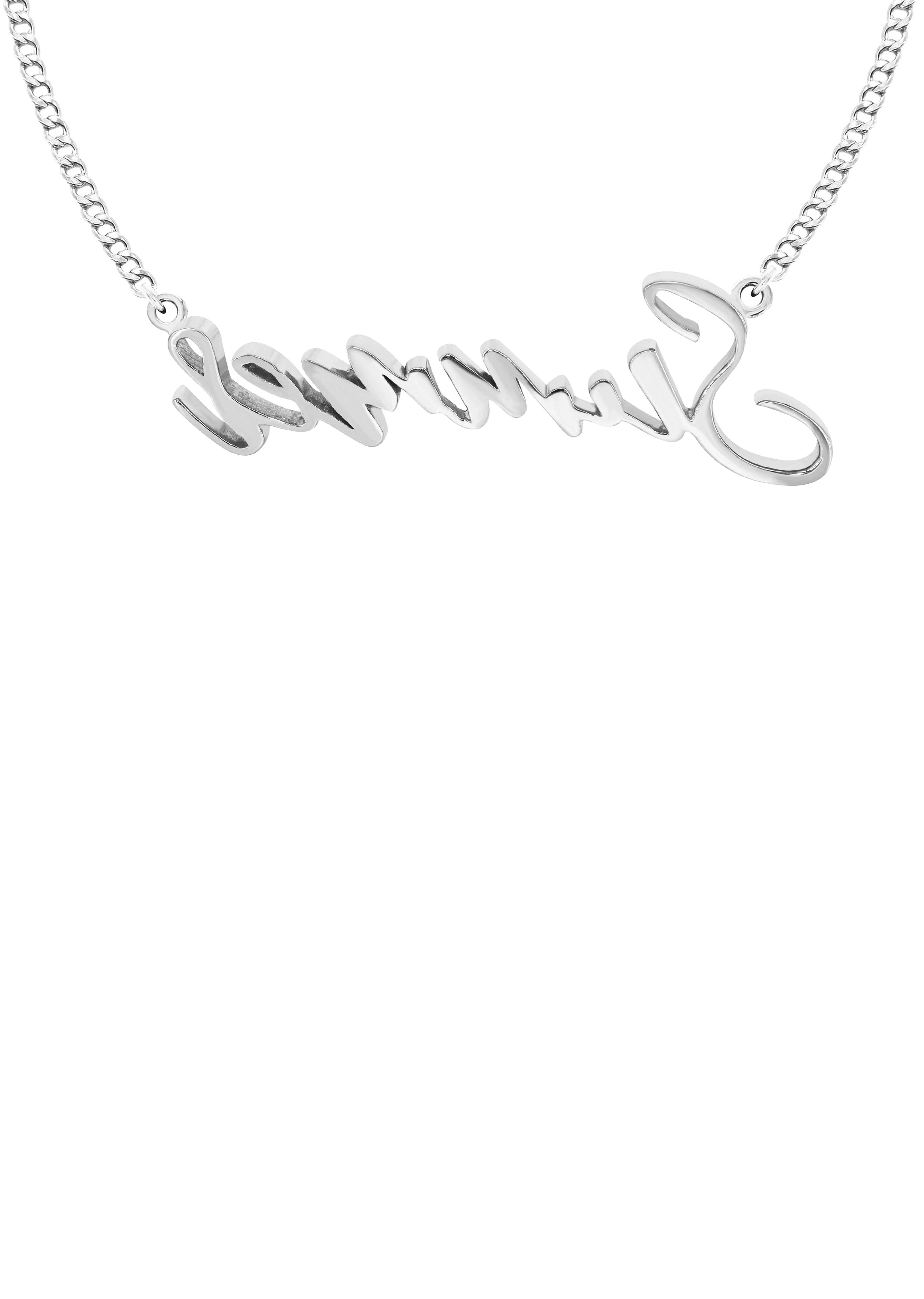 14K White Gold Full Diamond Name Plate Necklace | Style #75 - Image 2