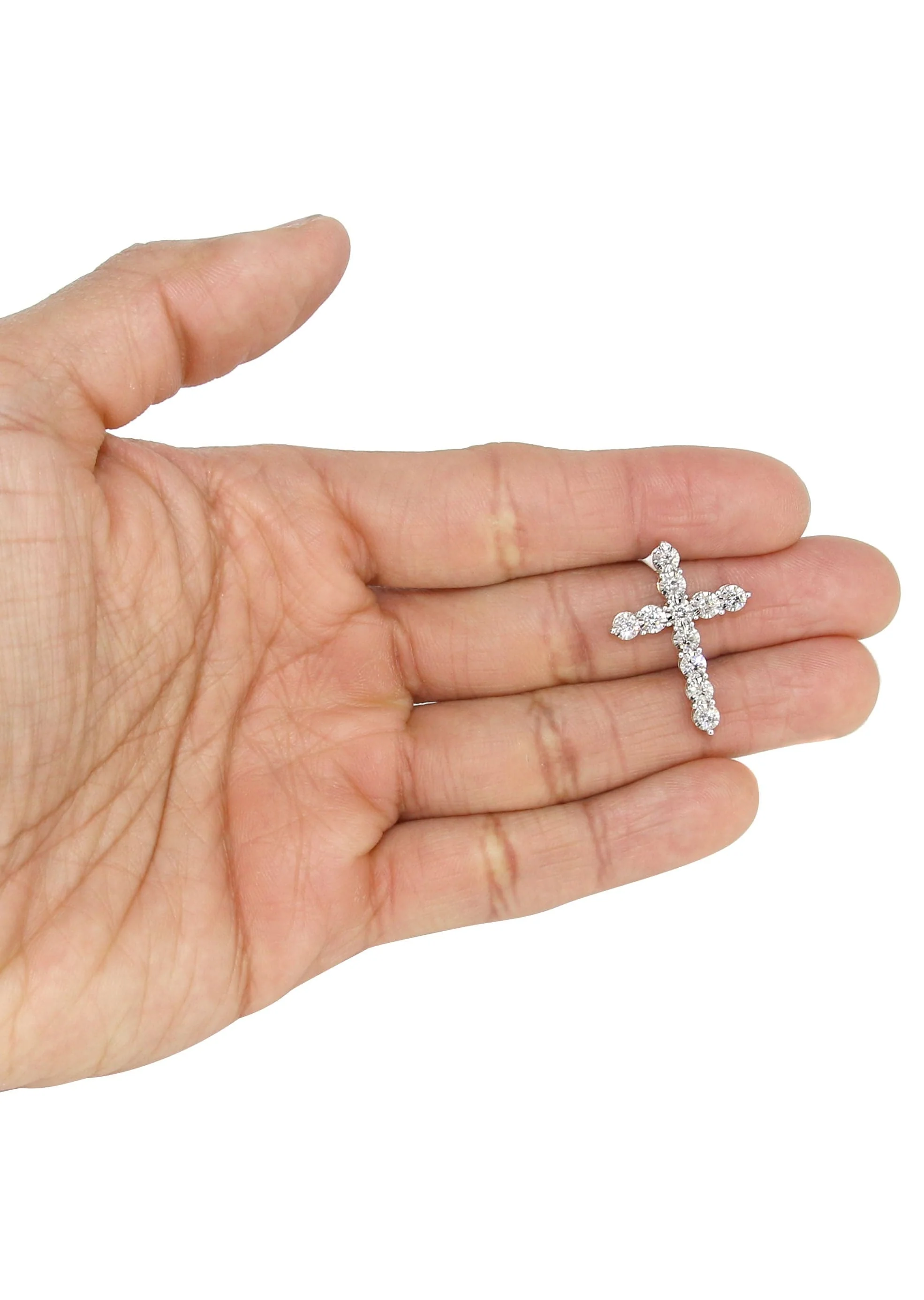 14K Yellow Gold Diamond Cross Necklace | 1.15 Carats - Image 5