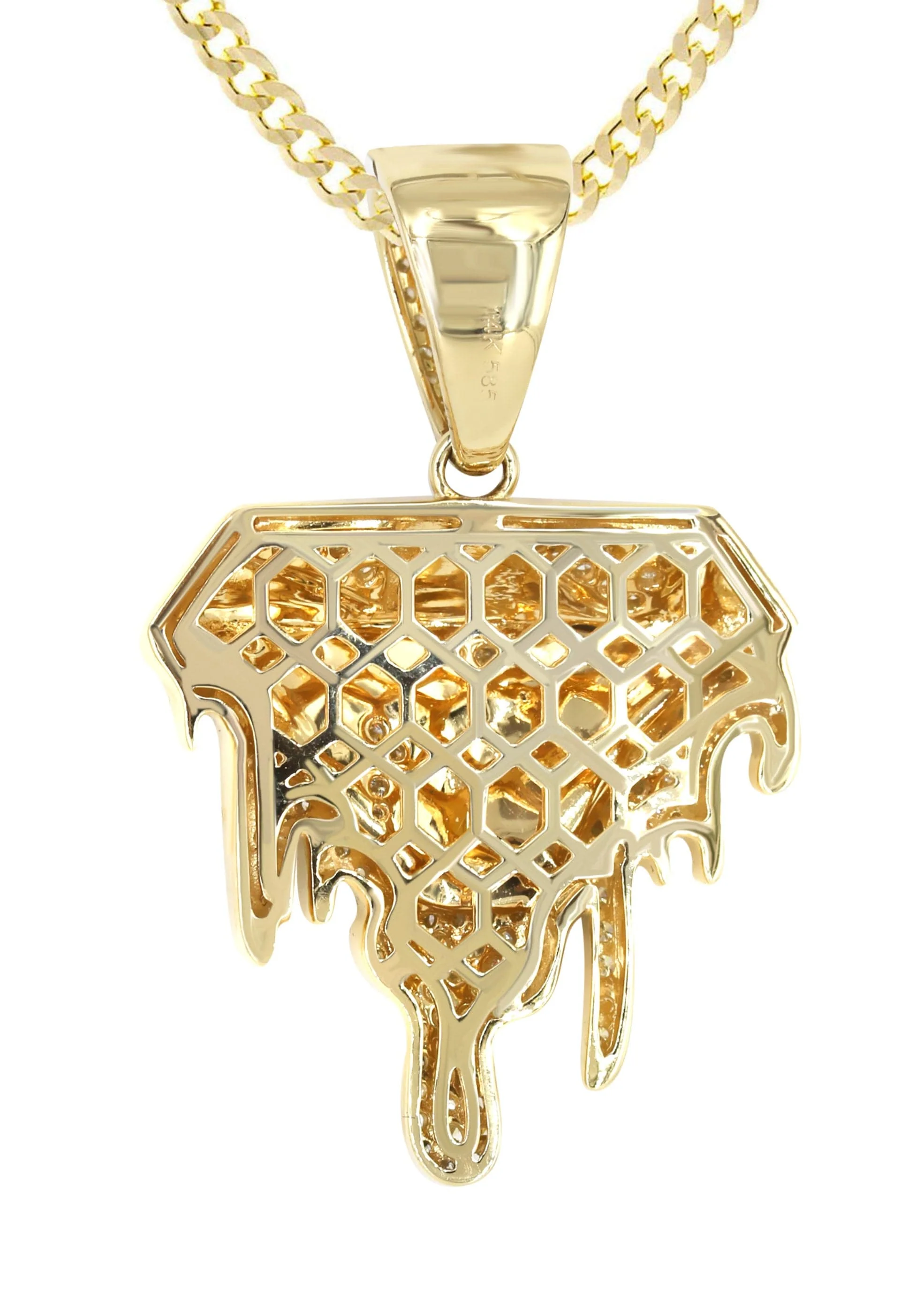 14K Yellow Gold Diamond Drip Necklace | 1.85 Carats - Image 3