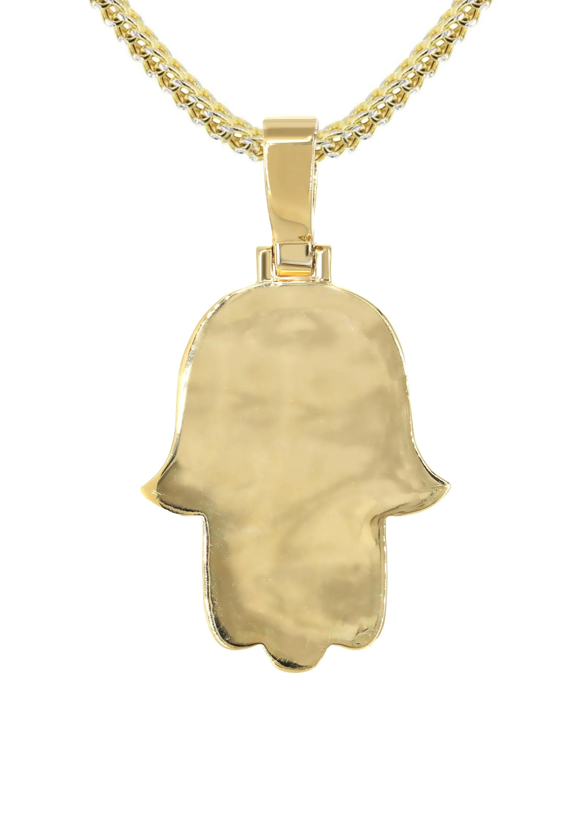 14K Yellow Gold Diamond Hamsa Necklace | 2.5 Carats - Image 3