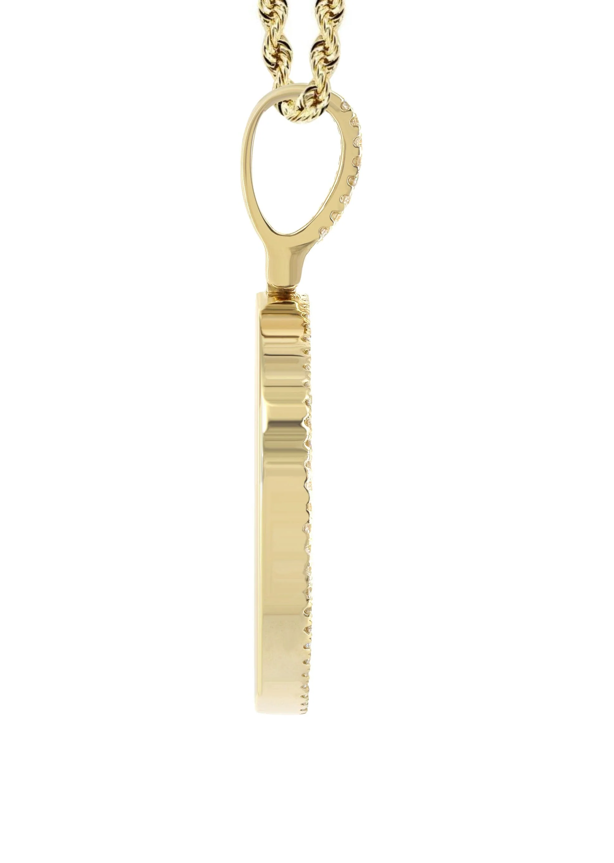 14K Yellow Gold Diamond Round Picture Pendant Necklace | 2.75 Carats | Appx. 22.9 Grams - Image 3