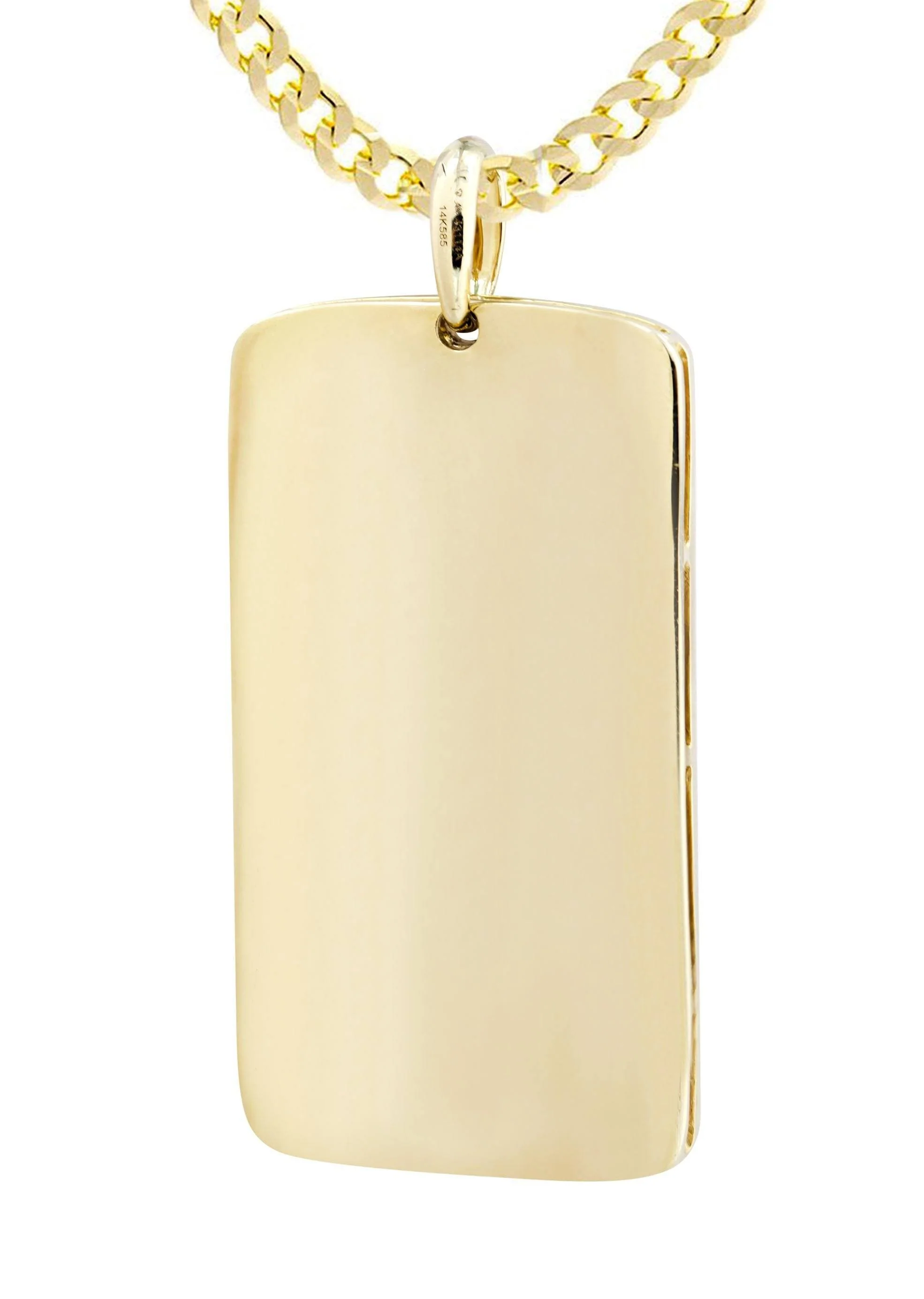 14K Yellow Gold Dog Tag Diamond Necklace | 6.52 Carats - Image 3