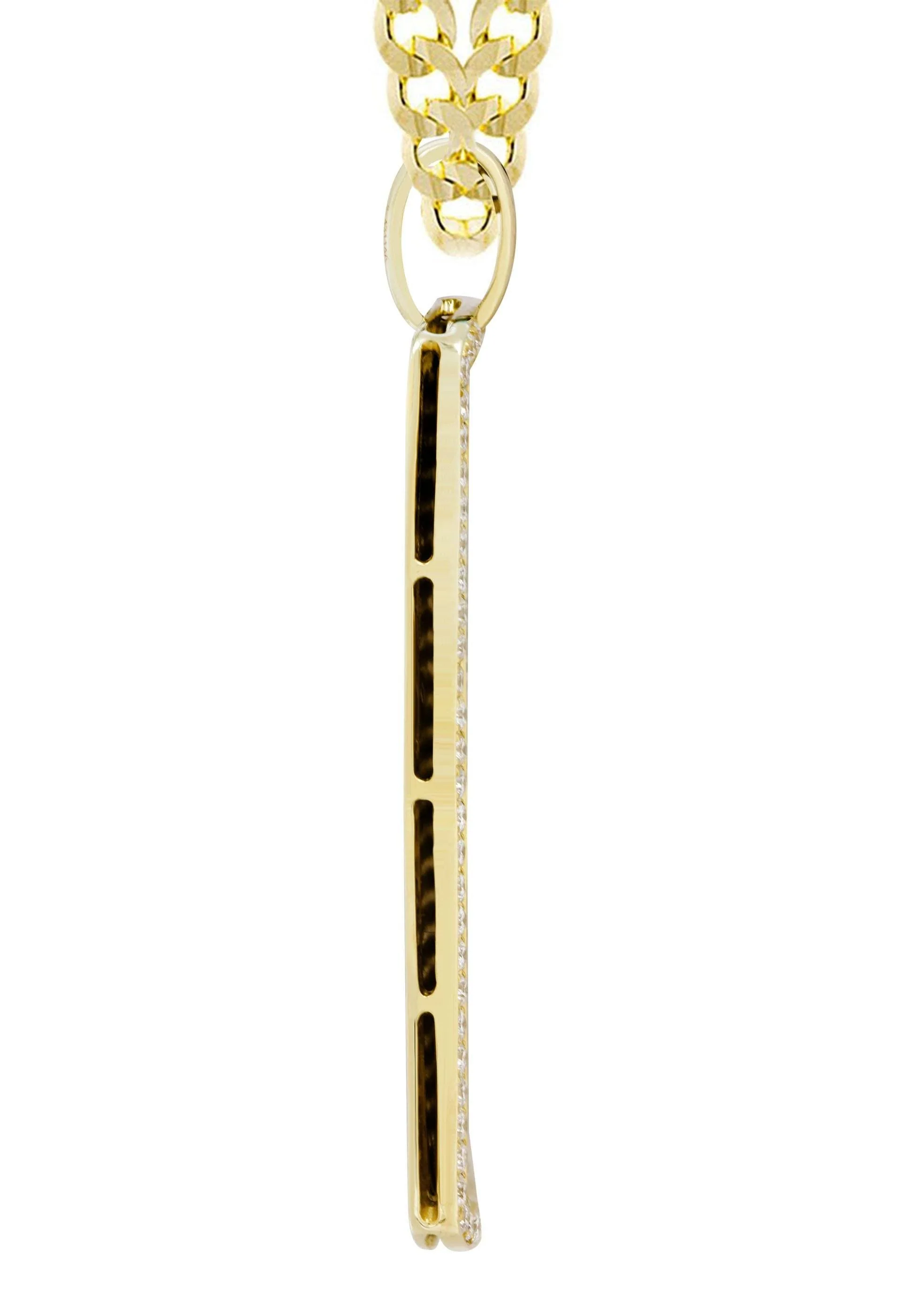14K Yellow Gold Dog Tag Diamond Necklace | 6.52 Carats - Image 4