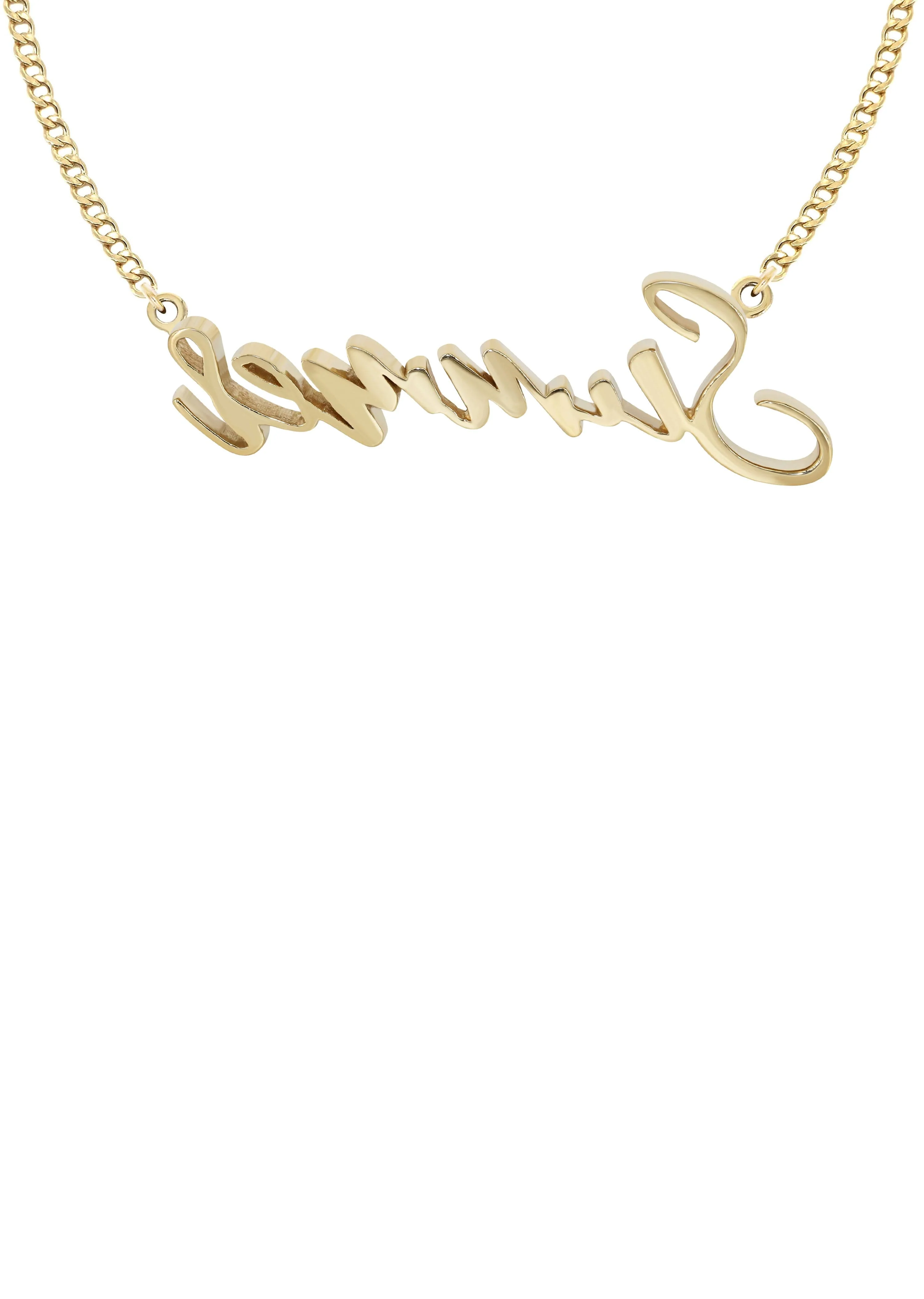 14K Yellow Gold  Full Diamond Name Plate Necklace | Style #113 - Image 2