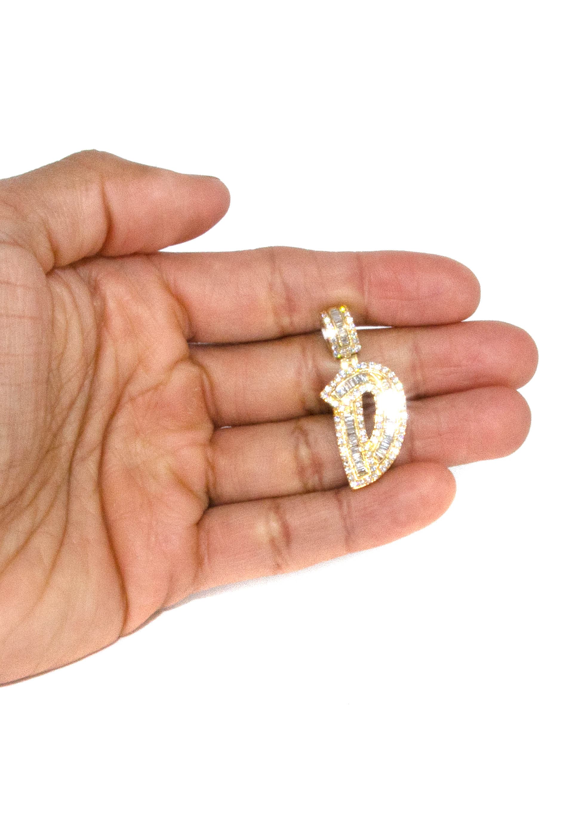 14K Yellow Gold Letter "D" Baguette Diamond Necklace | 2.16 Carats - Image 5