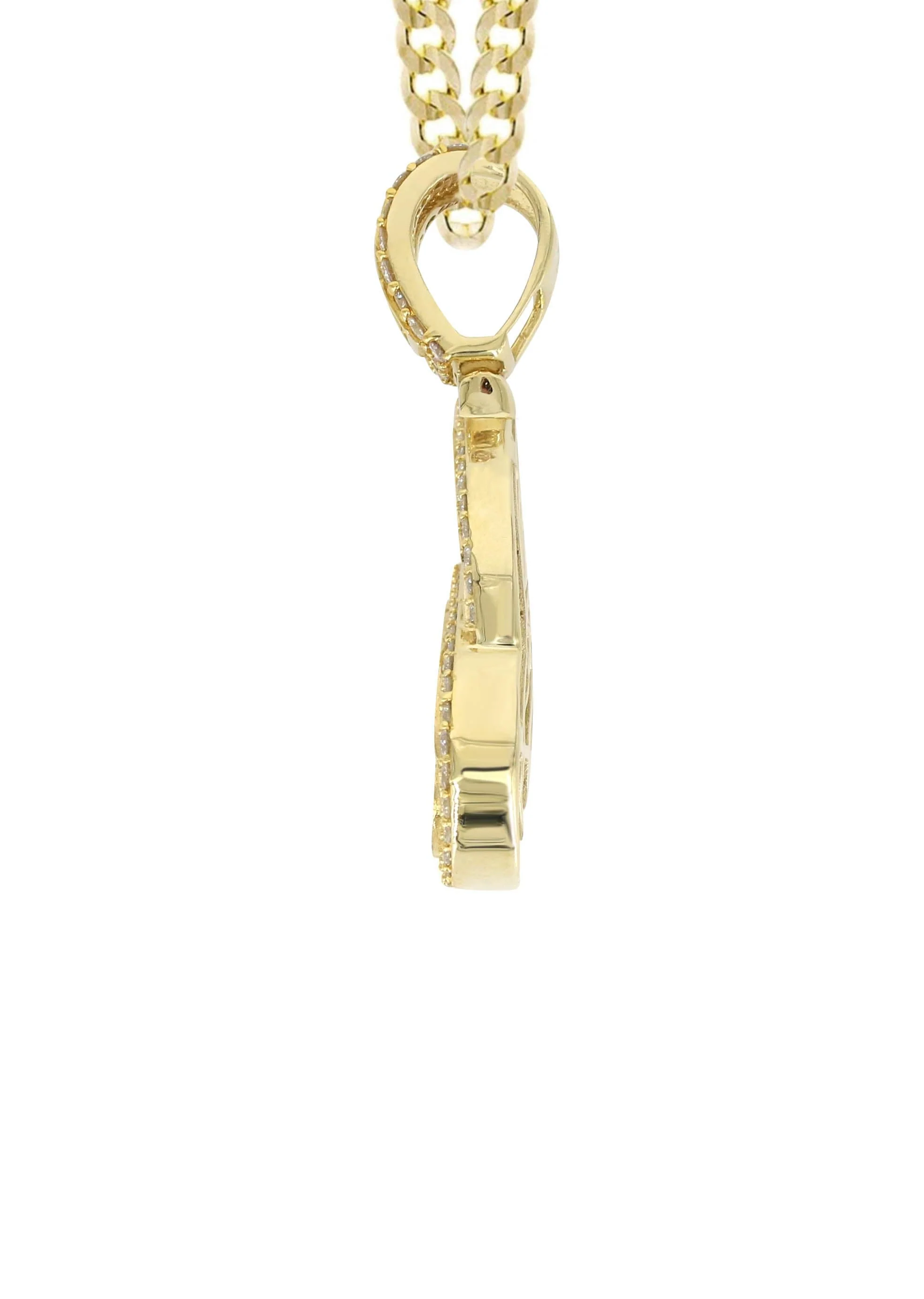 14K Yellow Gold Letter "E" Baguette Diamond Necklace | 1.96 Carats - Image 4