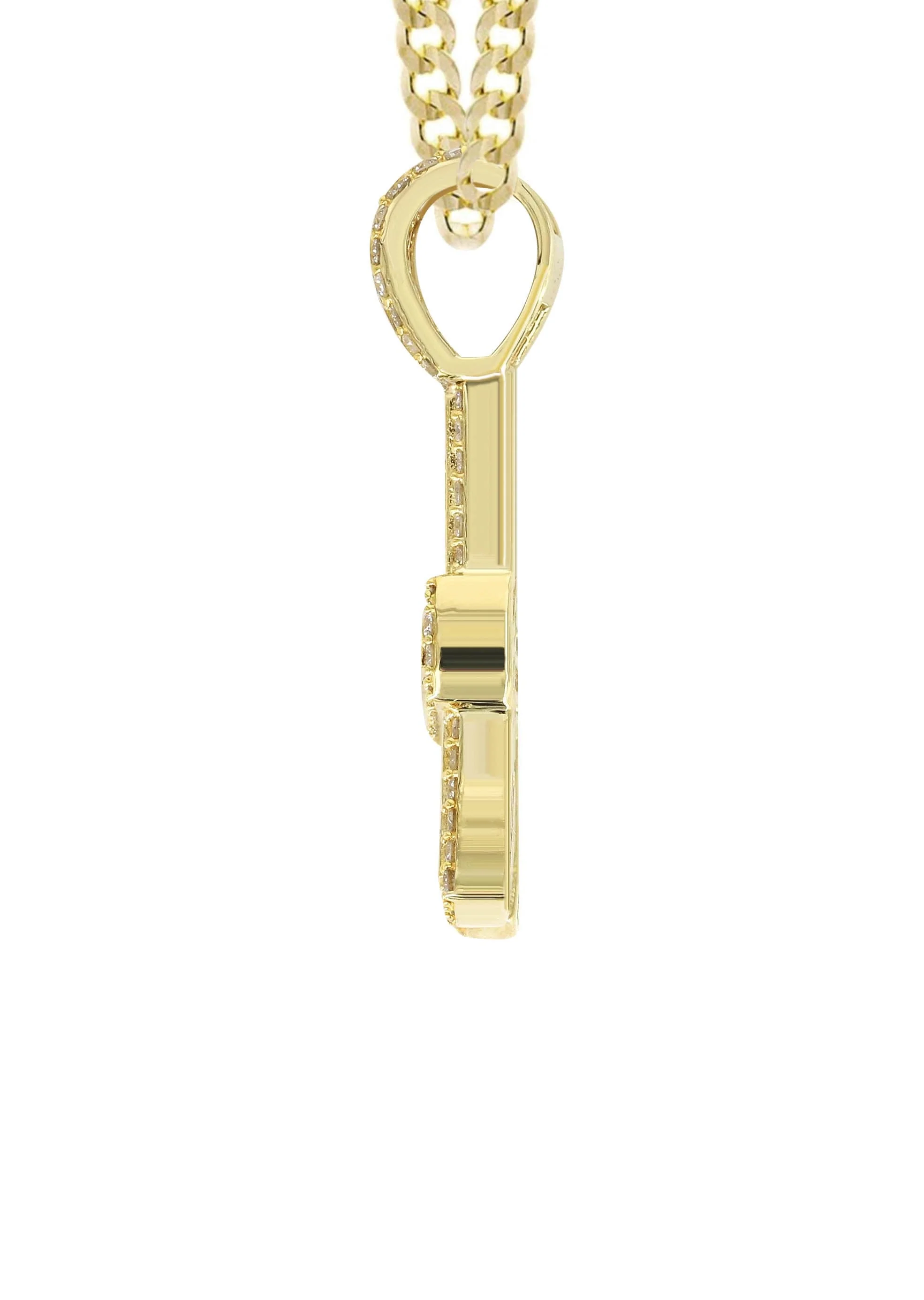 14K Yellow Gold Letter "H" Baguette Diamond Necklace | 2.02 Carats - Image 4