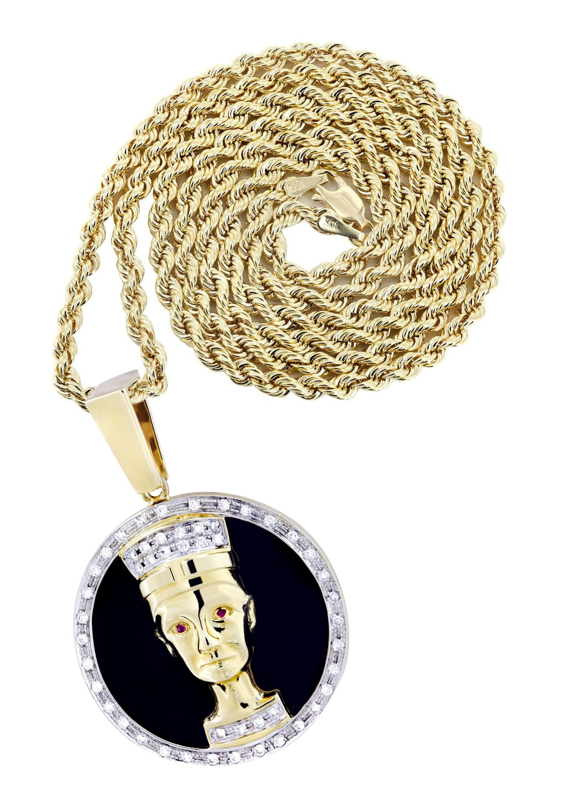 14K Yellow Gold Pharaoh Diamond Necklace | 0.42 Carats