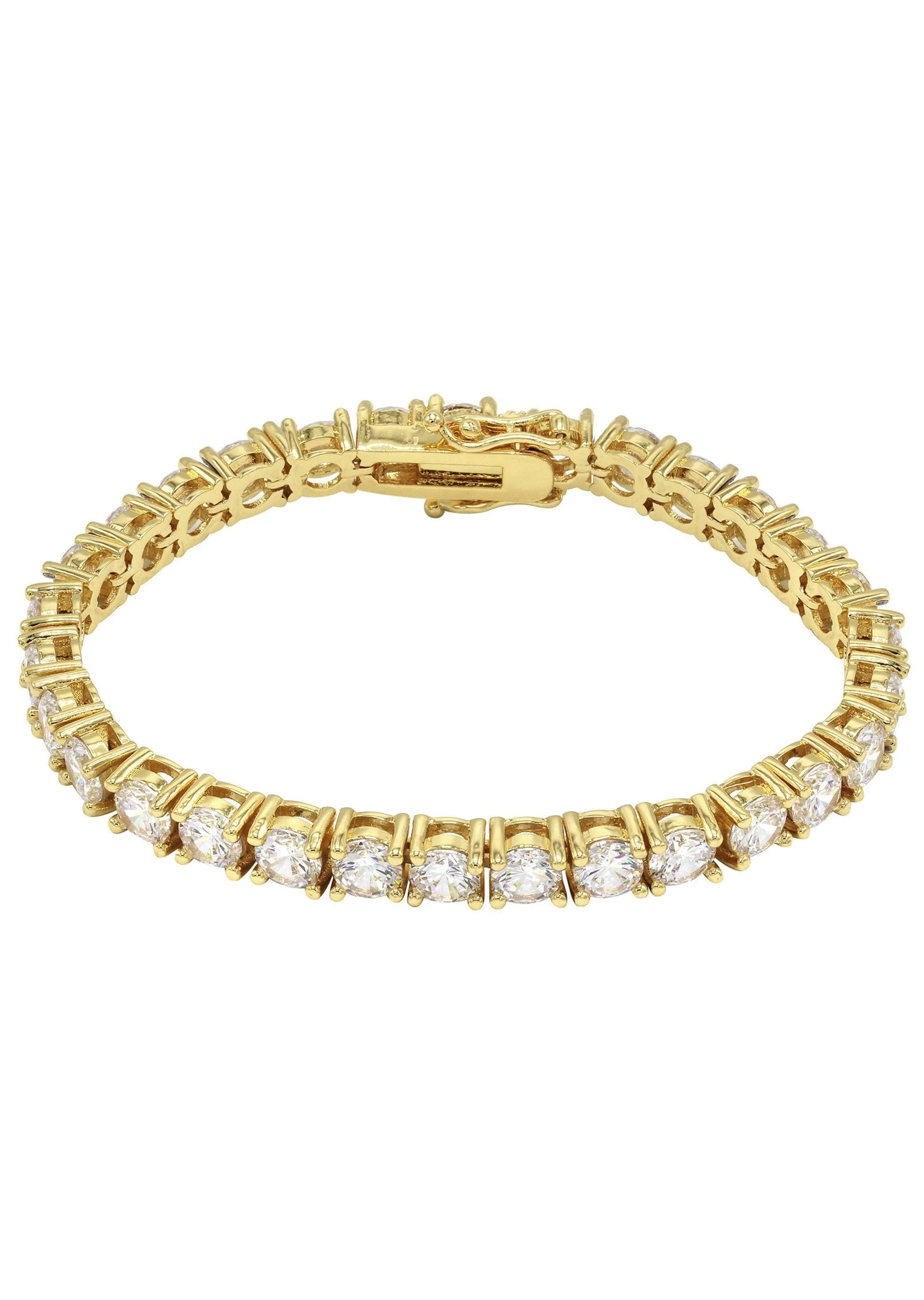Mens Diamond Gold Tennis Bracelet