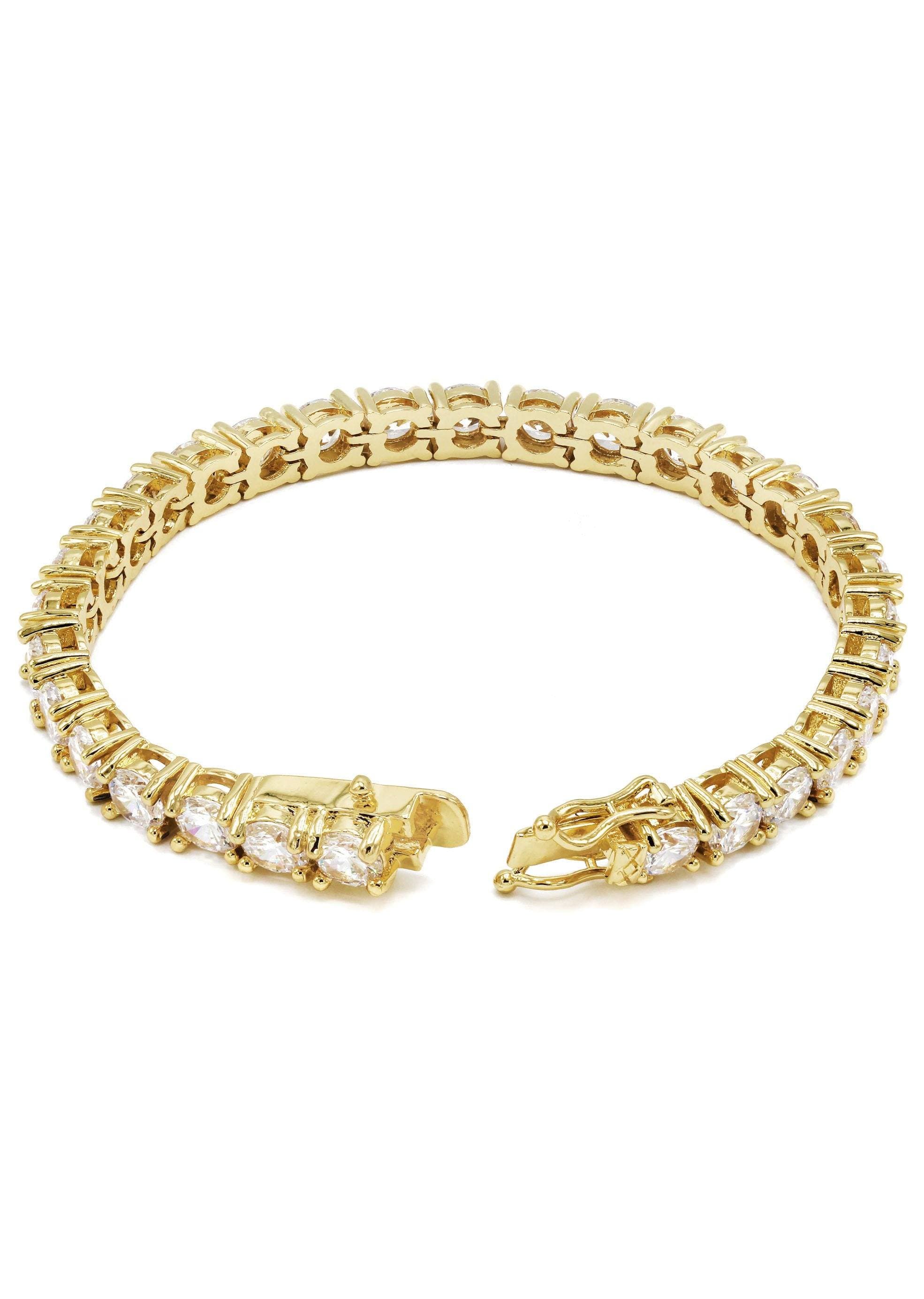 Mens Diamond Gold Tennis Bracelet - Image 2