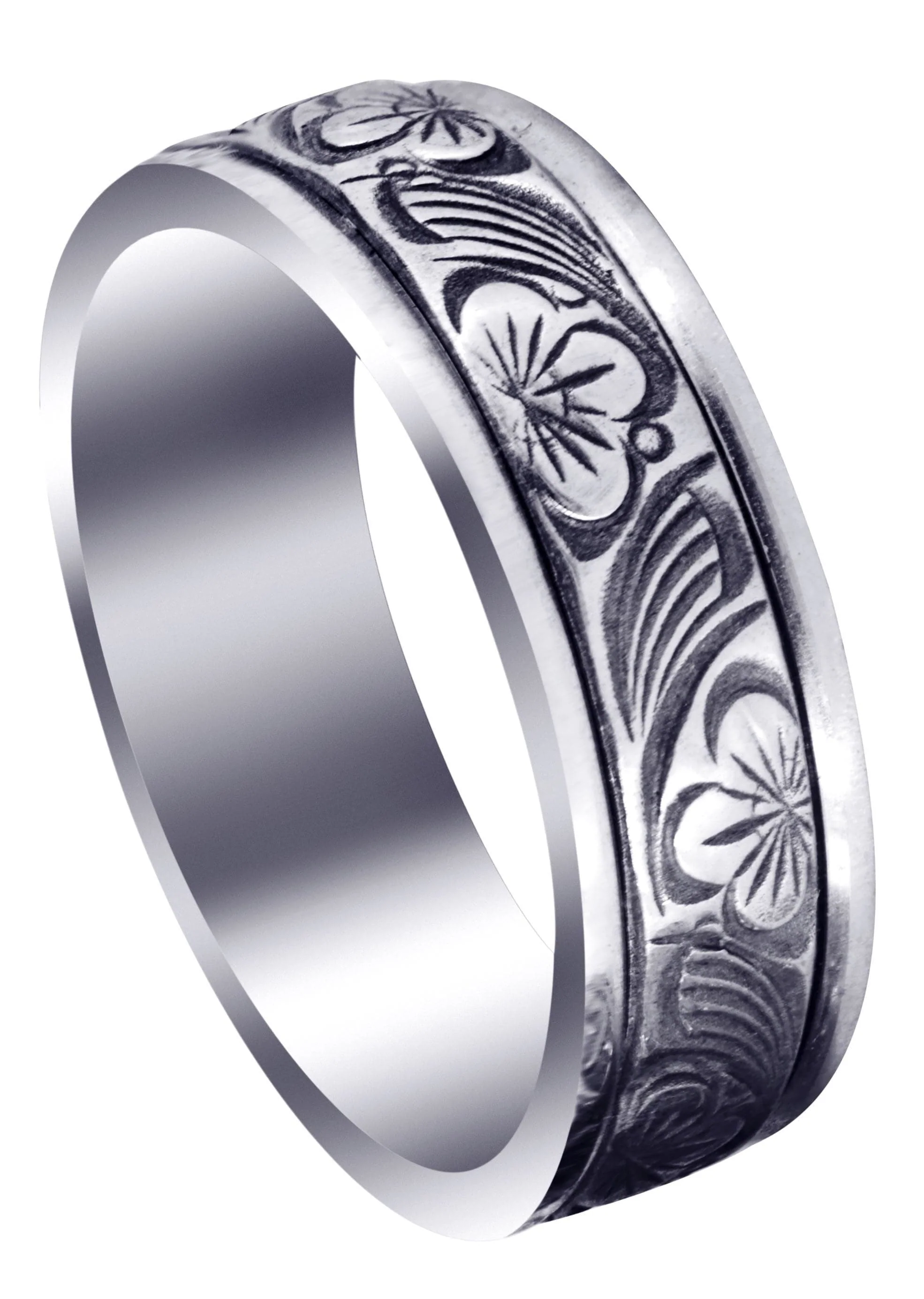 Antique Mens Wedding Band | High Polish Finish (Alex)