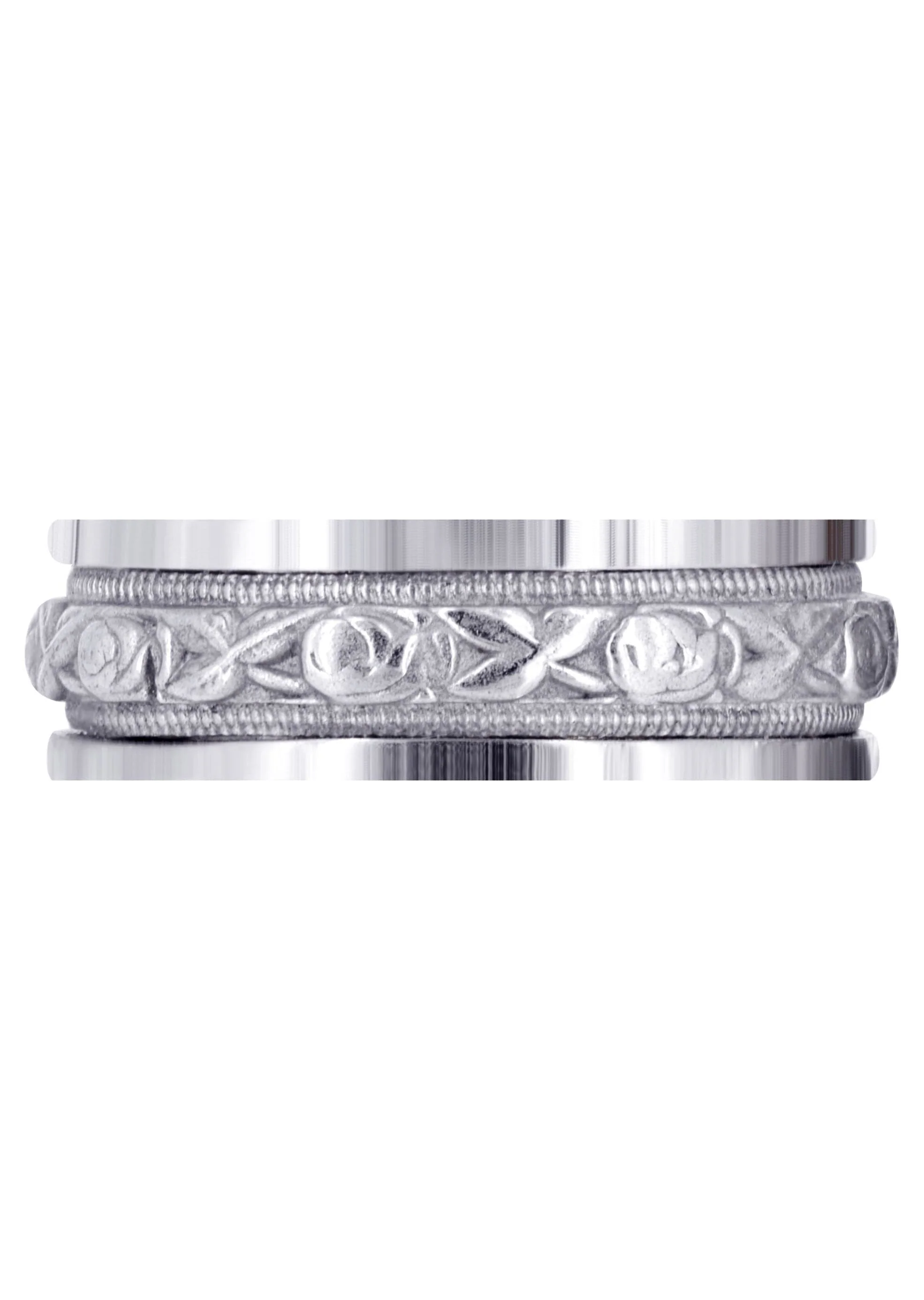 Antique Unique Mens Wedding Band | Sand Blast / High Polish Finish (Xander) - Image 2