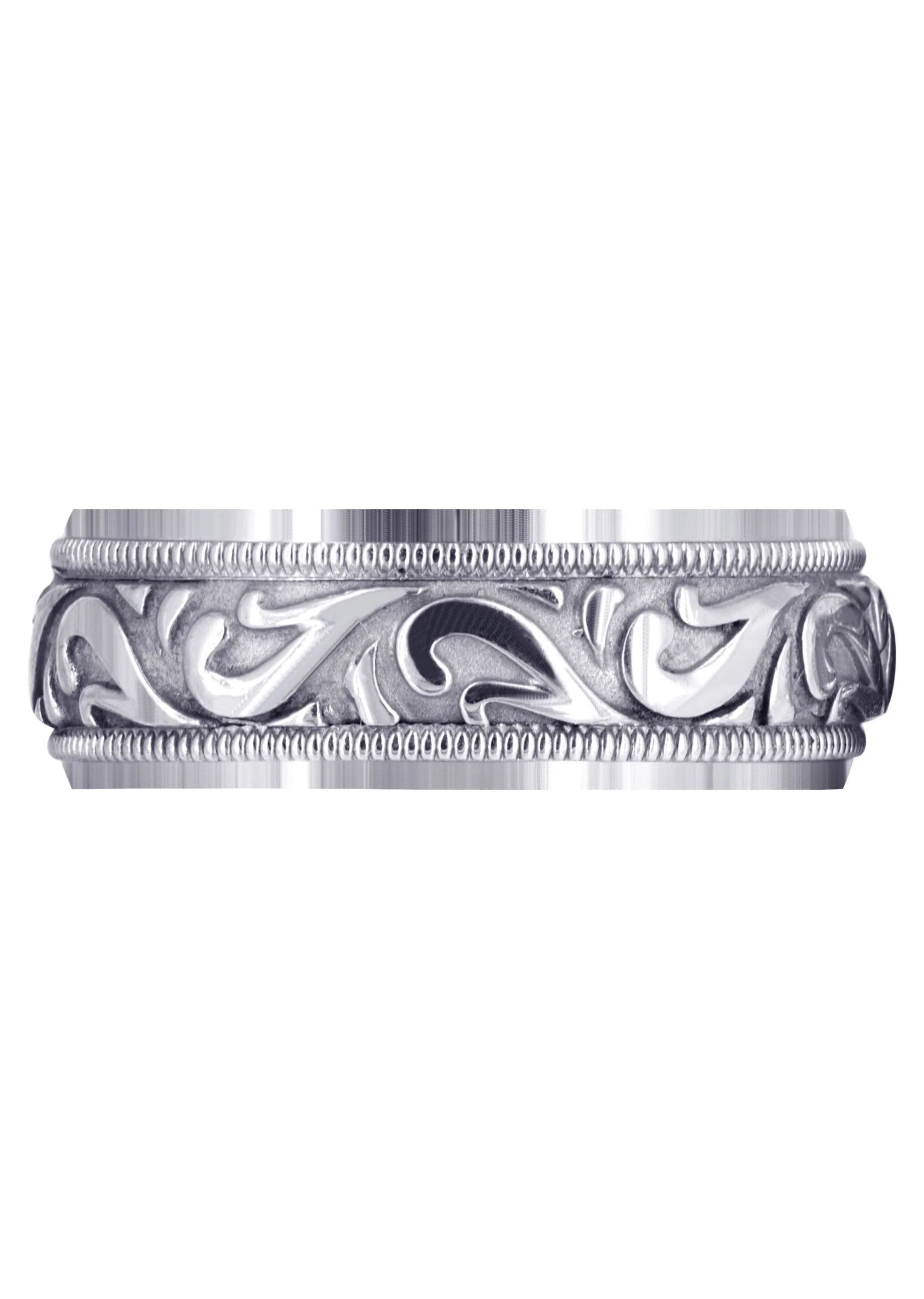 Antique Mens Wedding Band | Sand Blast / High Polish Finish (George) - Image 2