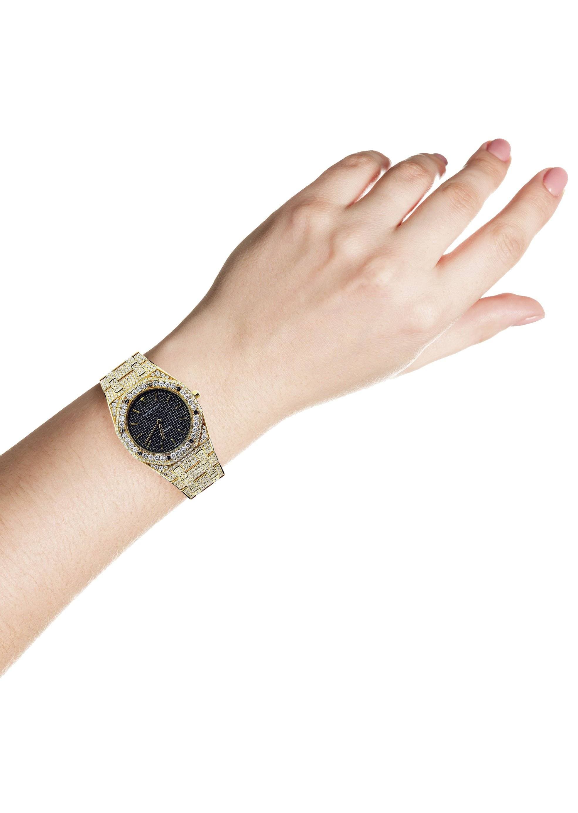 Diamond Audemars Piguet Royal Oak Watch For Women | 18K Yellow Gold | 33 Mm - Image 4